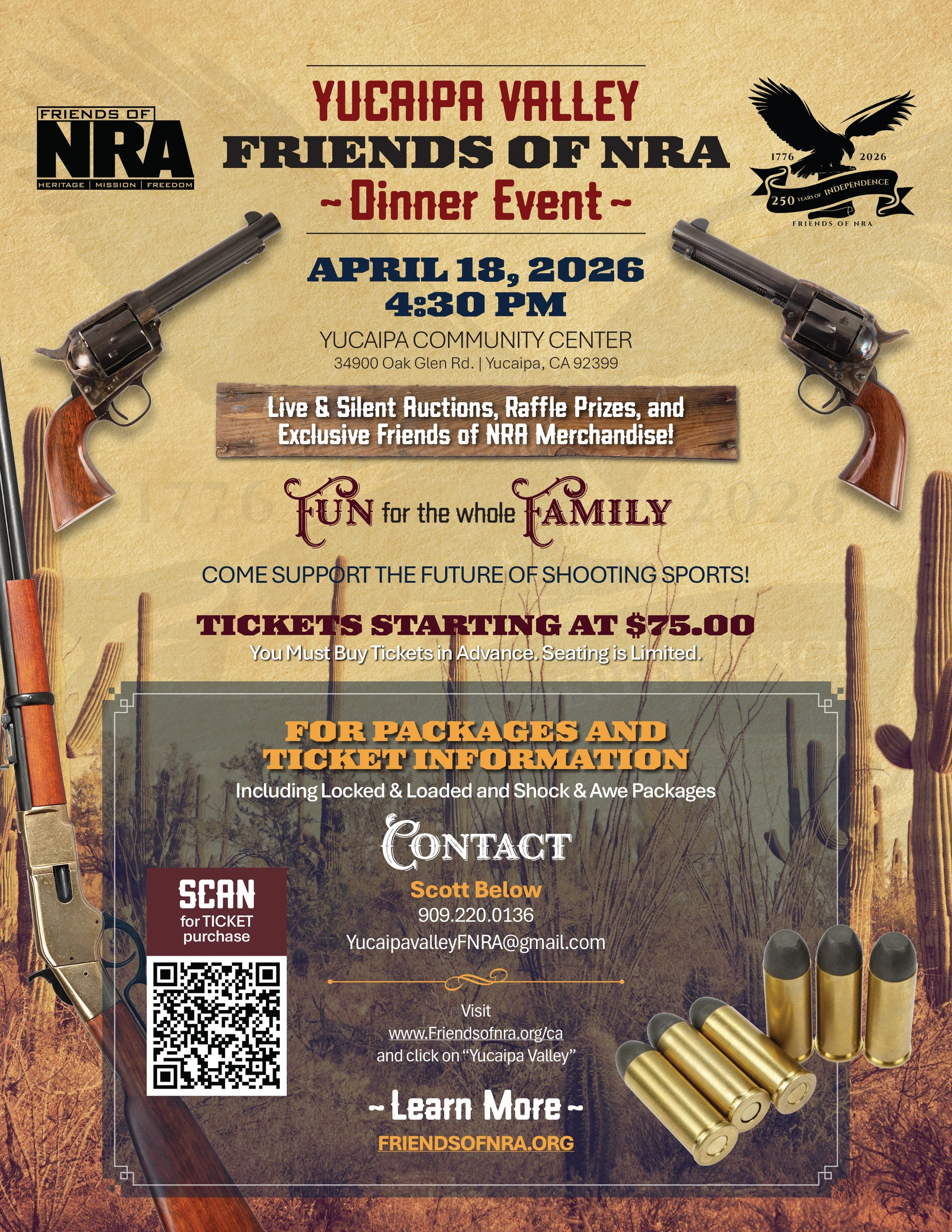  Made for Friends of NRA Yucaipa, April 2026. InDesign. 
