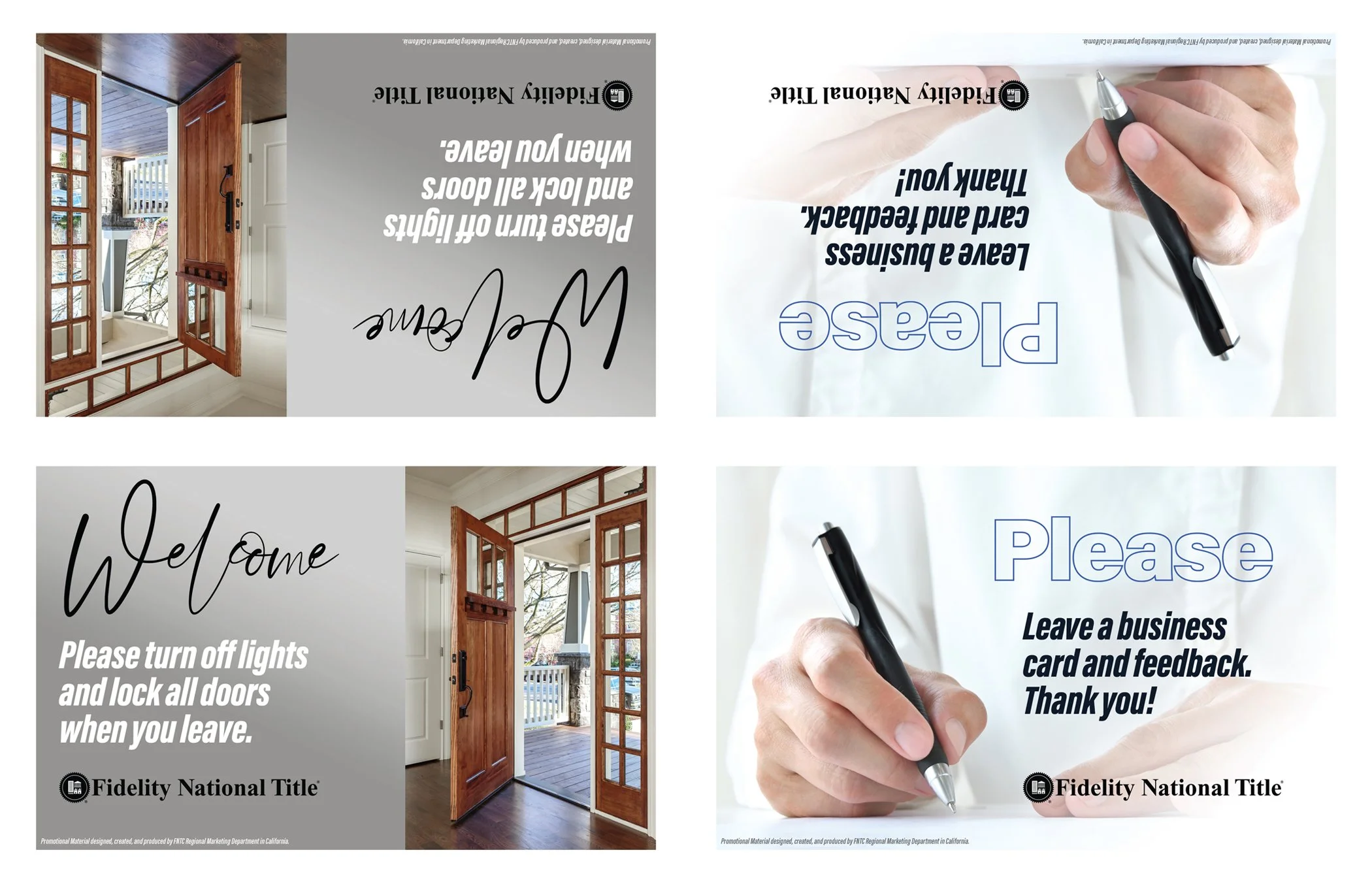  “Two-up” Realtor tent cards for display at an open house. 2026 design. 