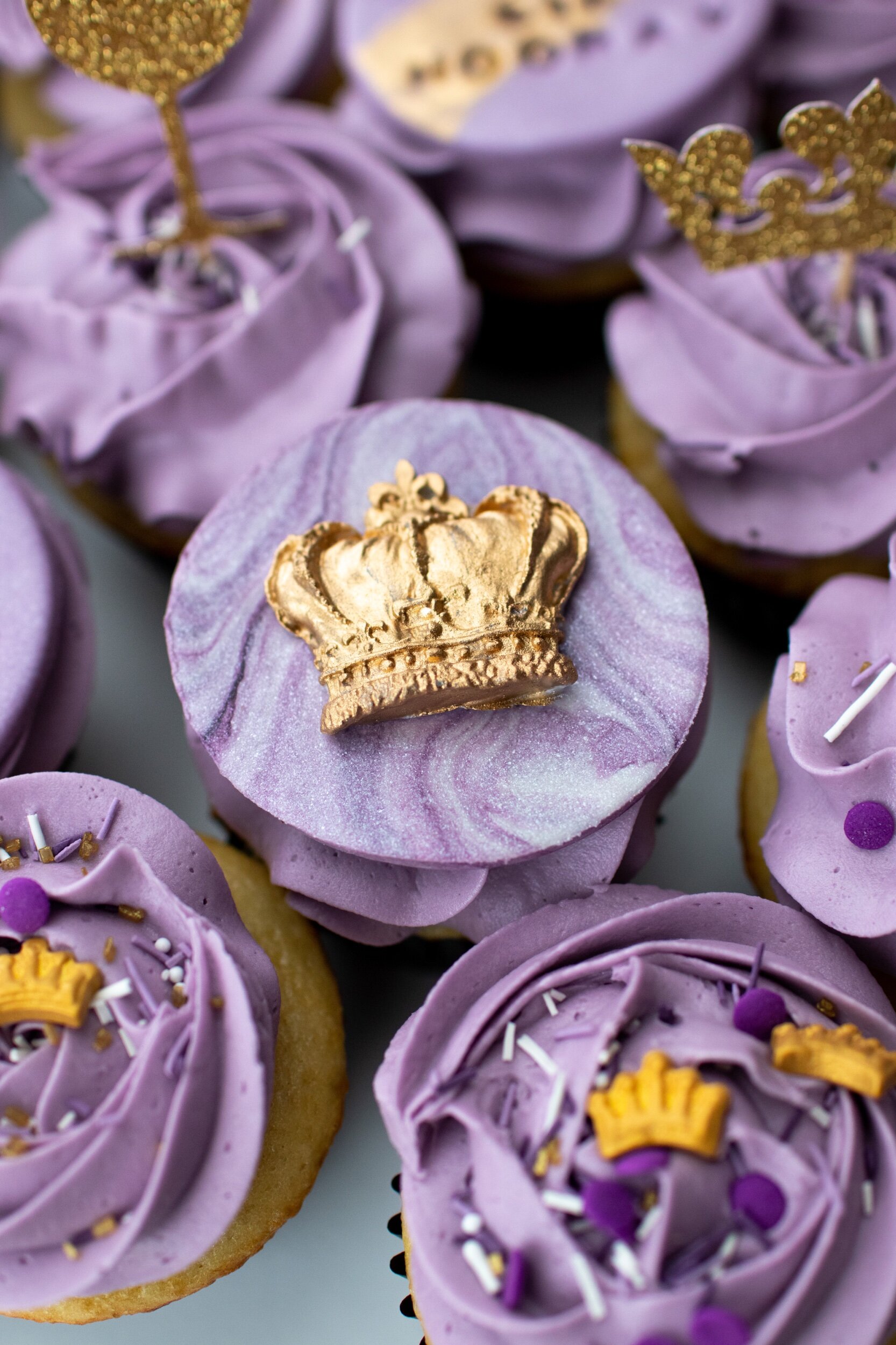 Purple & Gold Birthday Cupcakes