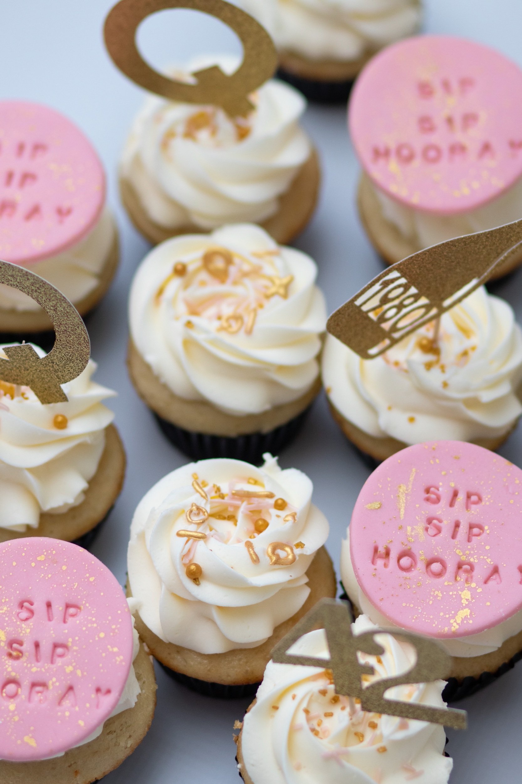 Sip Sip Hooray Cupcakes