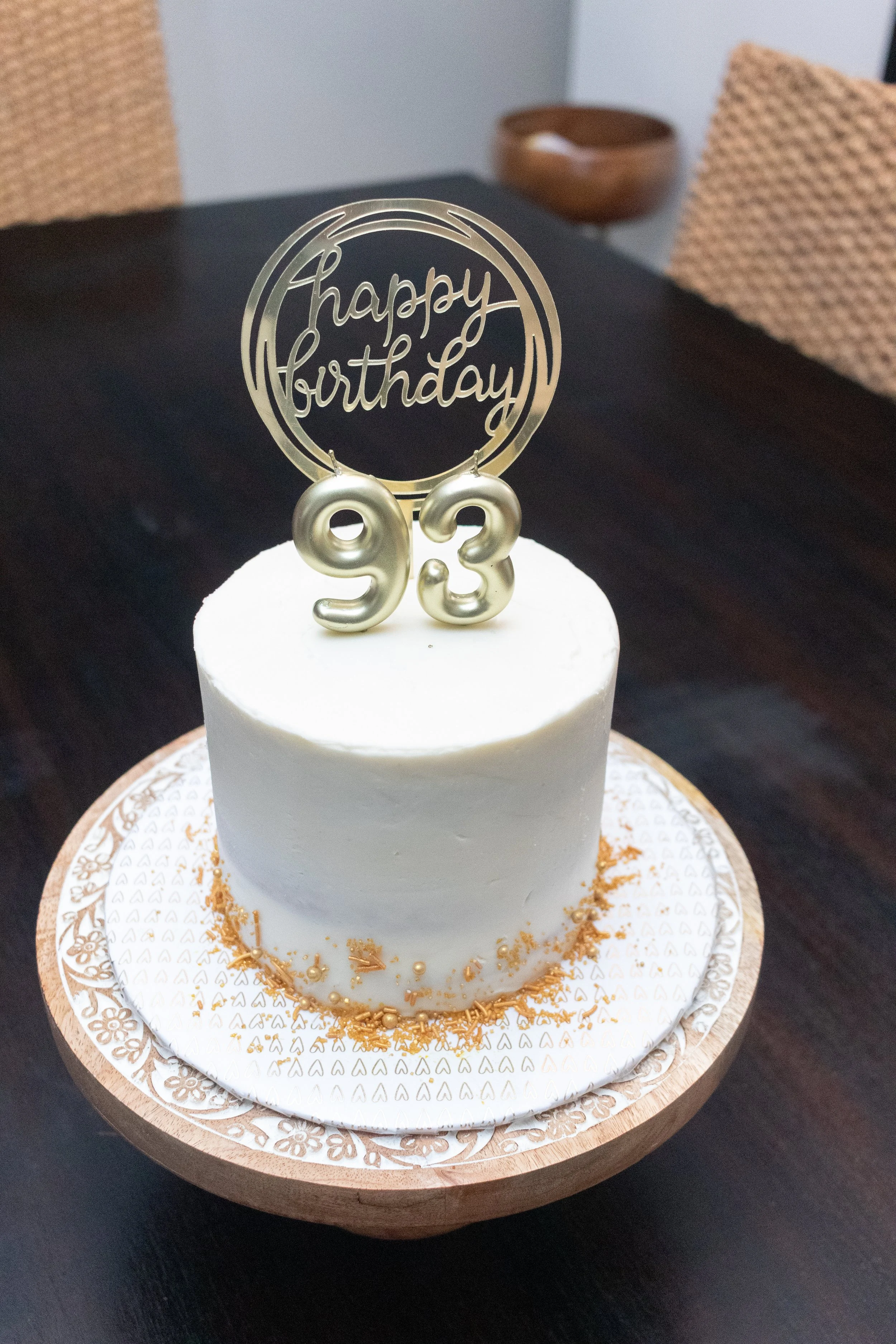 Simple 93rd Birthday Cake