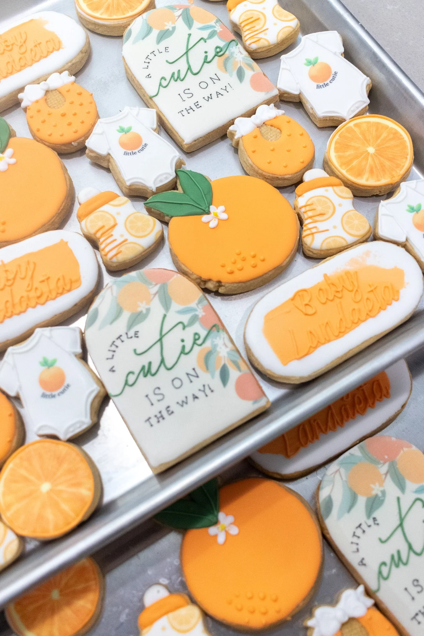 A Little Cutie baby shower cookies