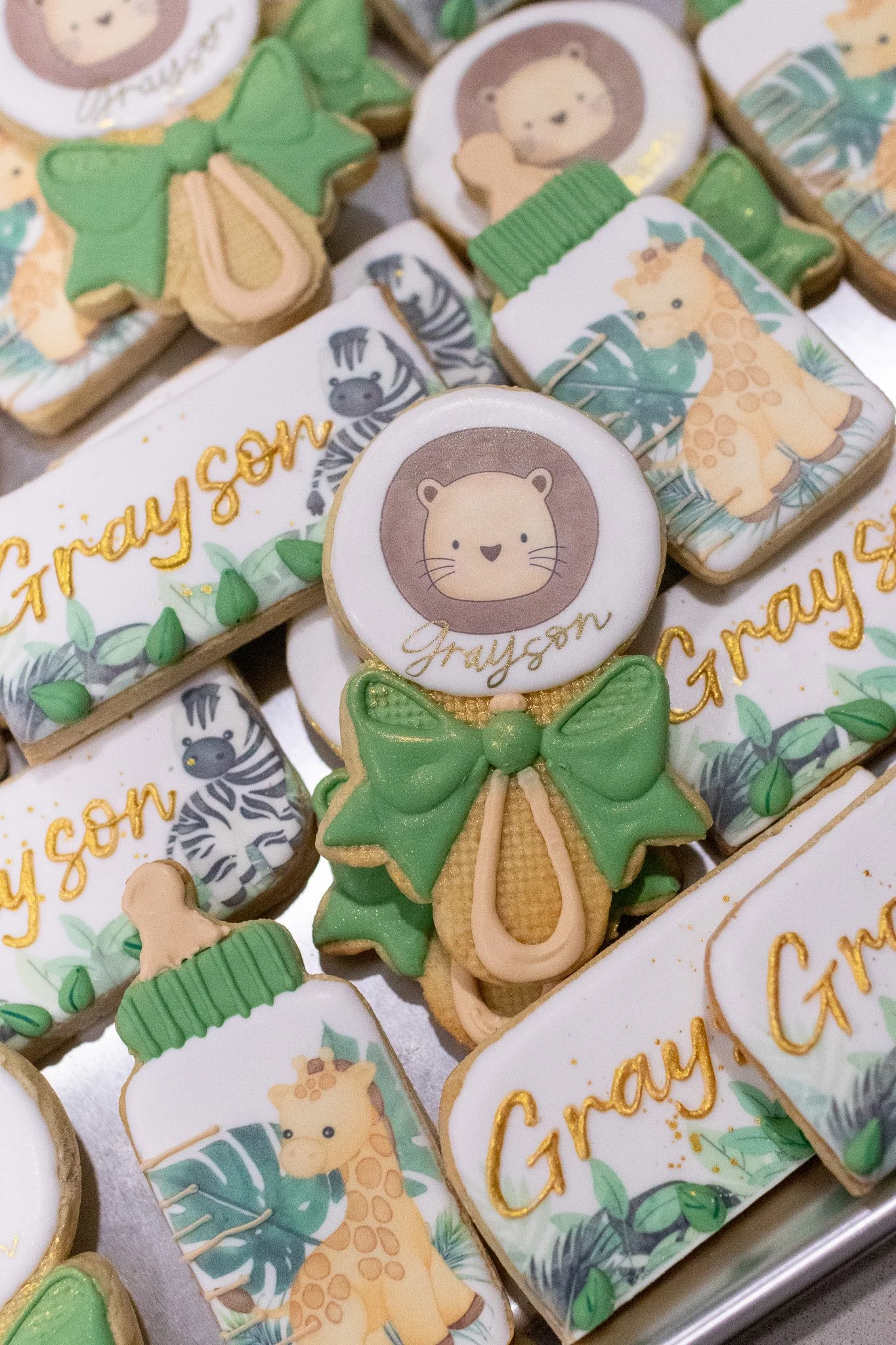 Cute safari themed baby shower cookies