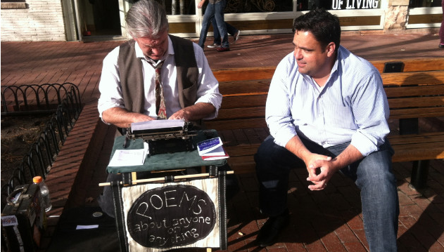  Ed Lavender of CNN a waiting his poem on the Election of 2012