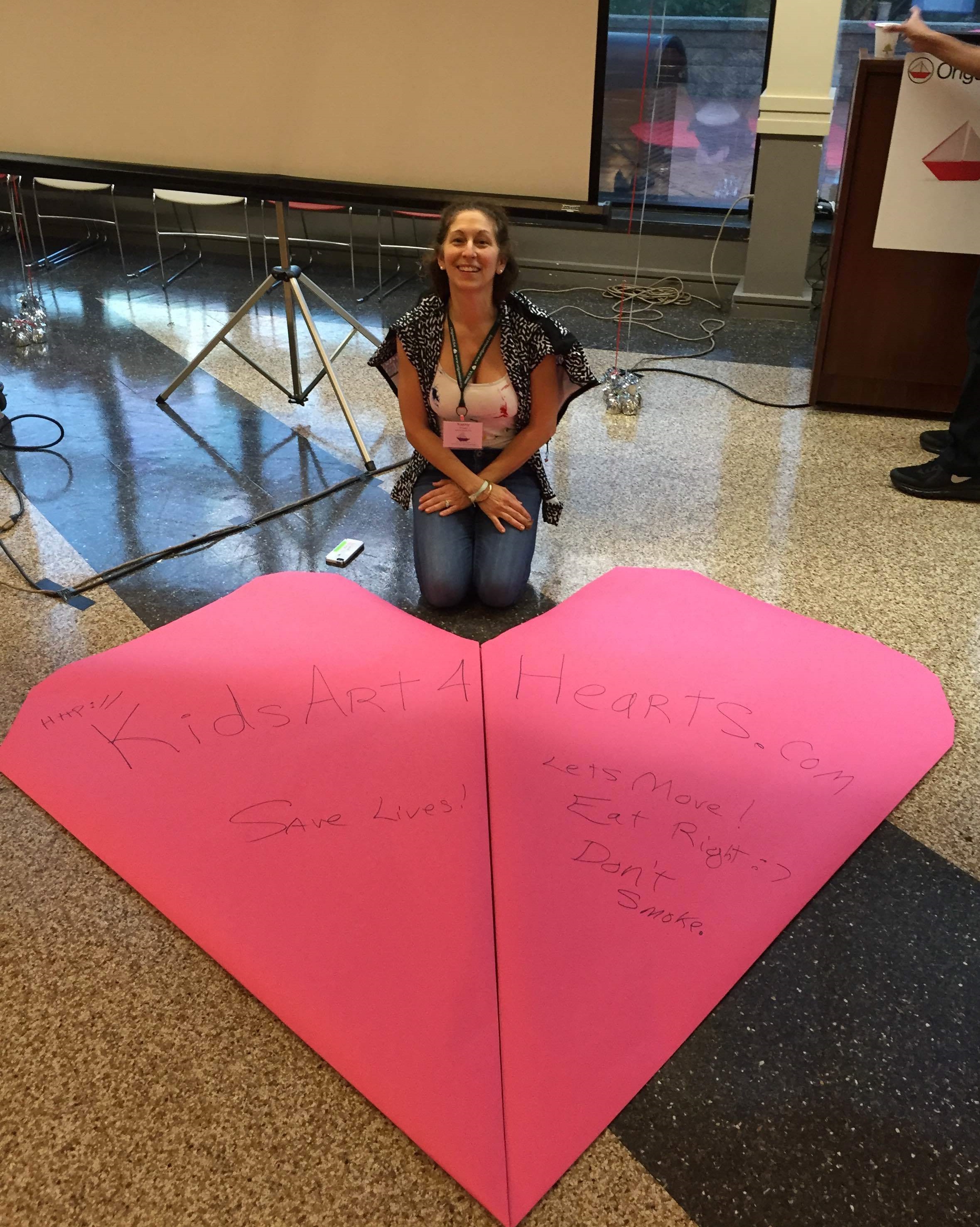 We made a giant Heart from 9' x9' paper in a team competition.&nbsp;