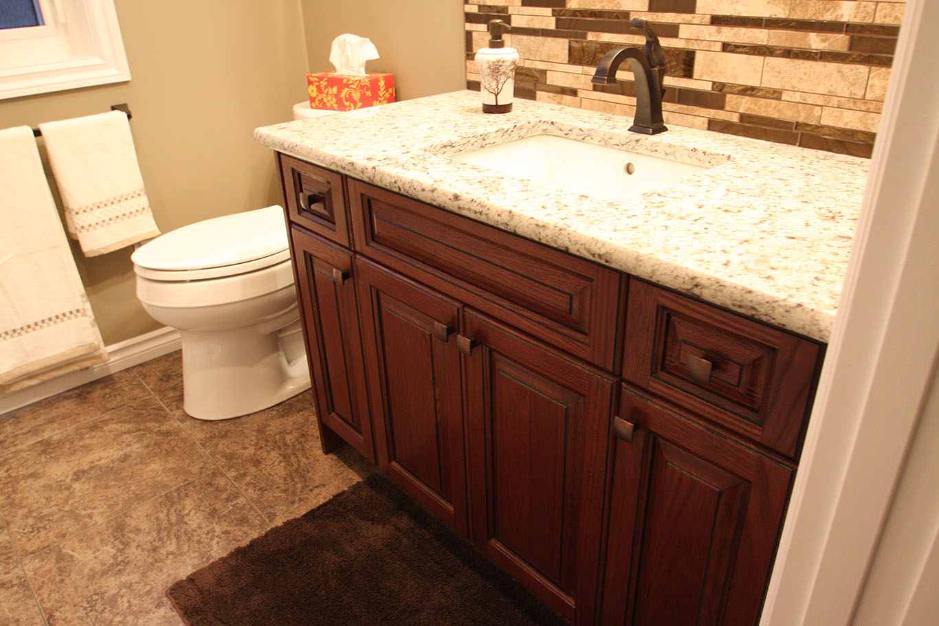 bathroom vanity with countertops