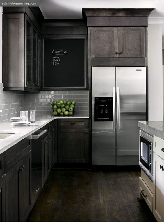 Design Secrets The New Classic Kitchen, Light Gray Subway Tile Backsplash Dark Cabinets