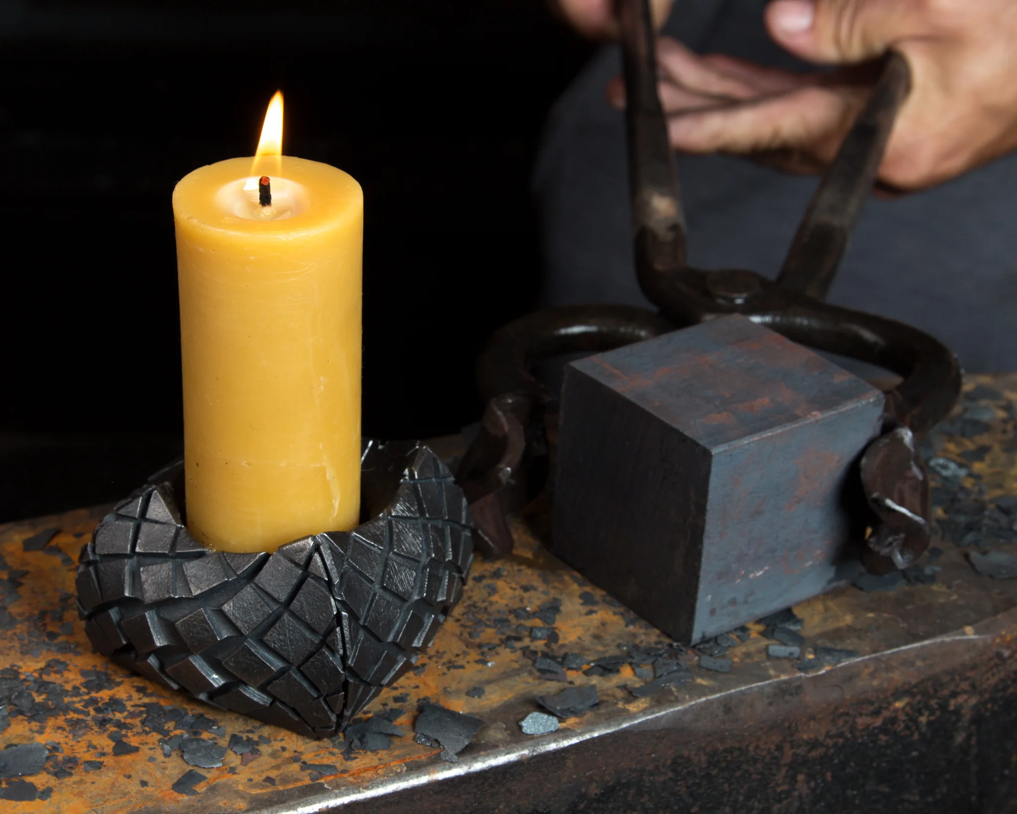 Forged Metal Candle Holders