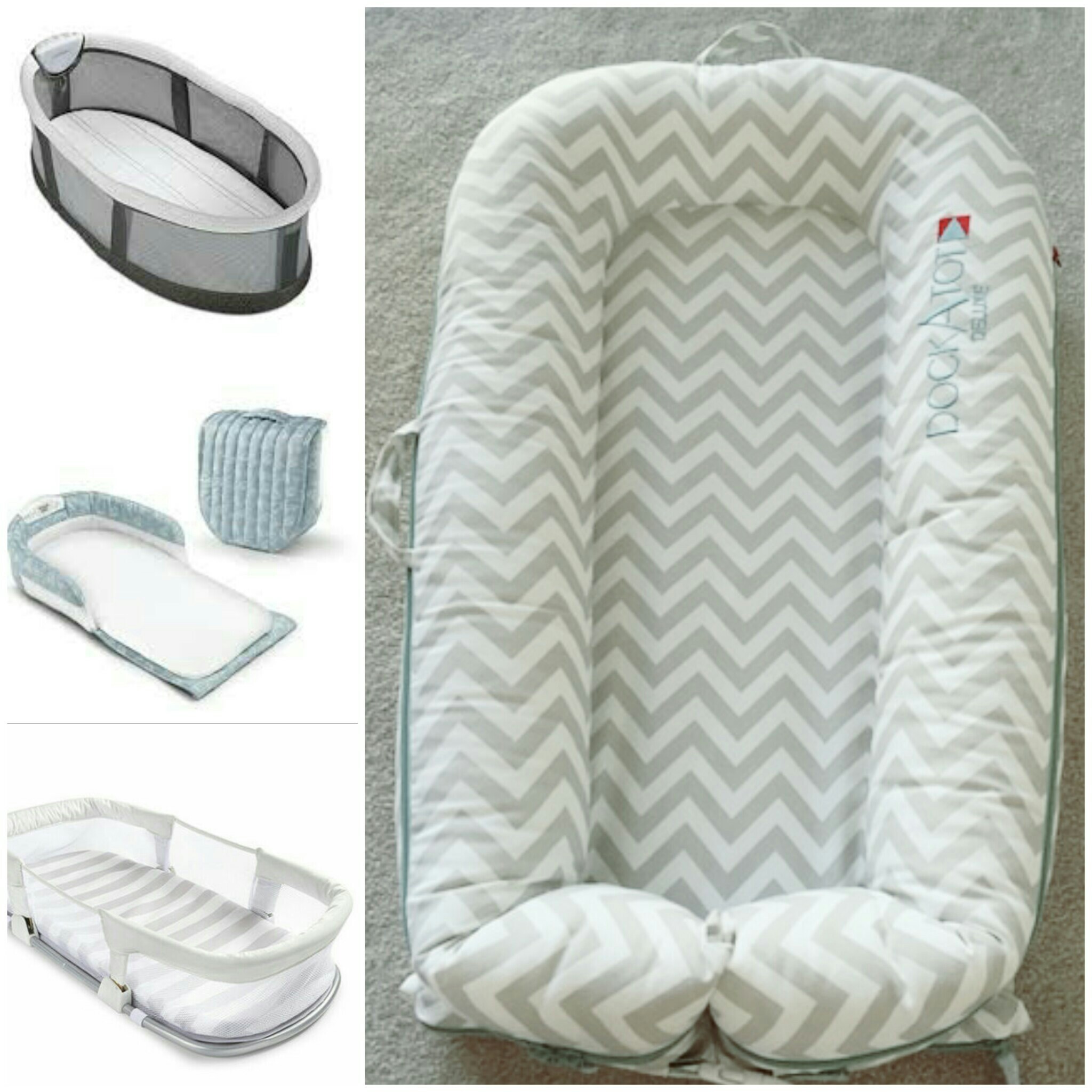 A few examples of co-sleepers you can take in bed with you and your partner. This allows for baby to be close, but also garuntees safety perameters for baby to sleep in. 