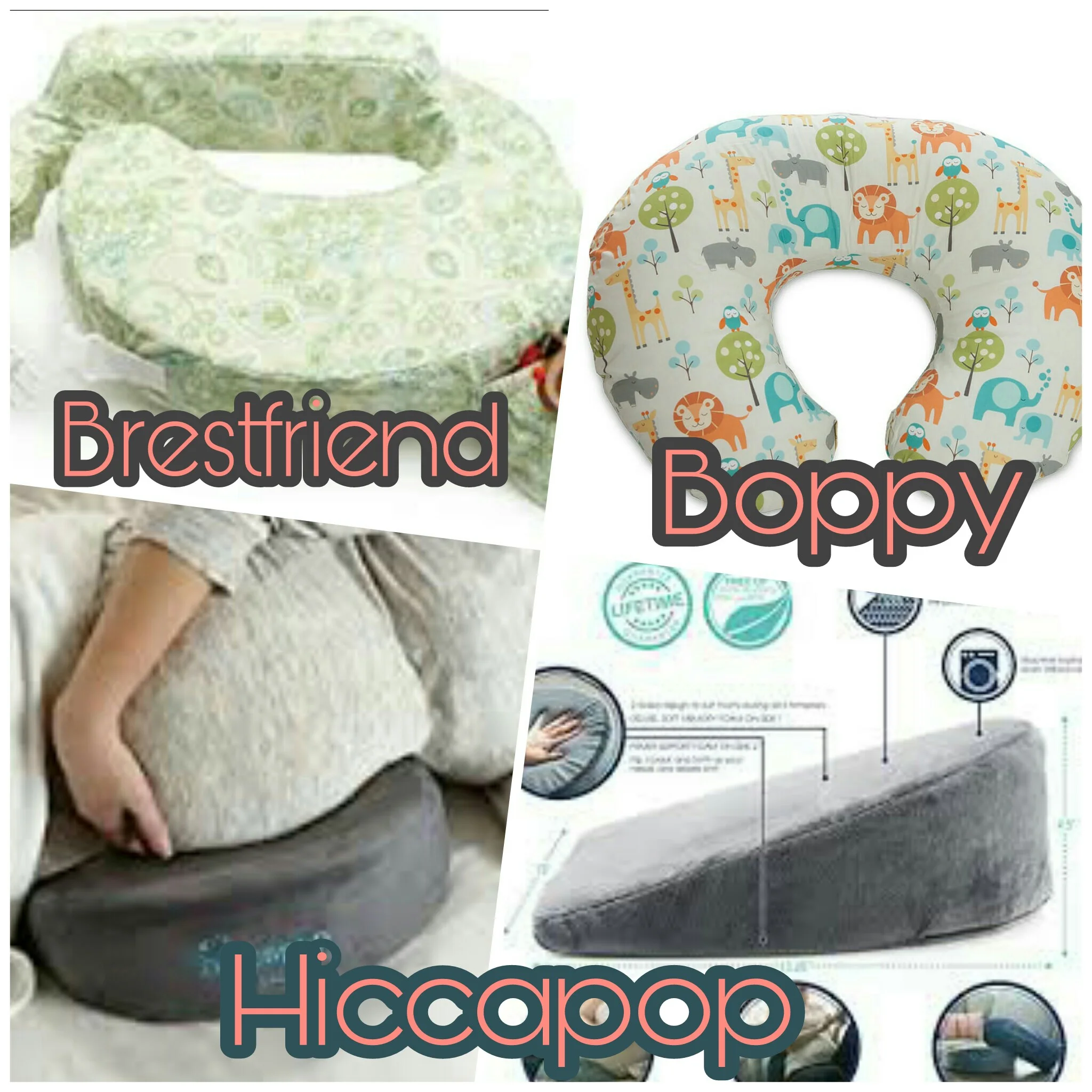 A nursing pillow will help prop baby closer to you. These all can be used for both breast and bottle feeding. The Brestfriend has a clasp that you can adjust at any point on your torso, it also has a little pocket you can fit a water bottle, a pacifier, a nipple shield, really anything you have found helpful in your feeds. I included the Hiccapop because it is an awesome edition to propping baby higher, I personally use it on my lap under baby for bottle feeds. It allows for me to sit up straight and props up baby on an angle for feeds. This is really for pregnancy prior to baby's arrival, but I recommend as another full circle tool for both parent and baby. 
