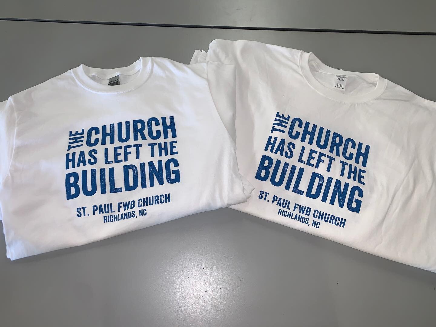Thank you St. Paul FWB Church for the order! The church has, indeed, left the building! 🤣

#magicmilescreenprintingco #downtownkinston