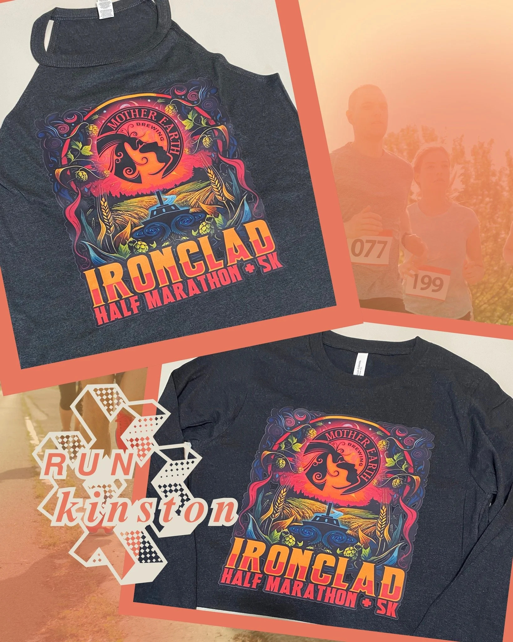 Still got to print the backs, but we couldn't resist posting how great these long sleeves and tanks turned out for Mother Earth Brewing Ironclad Half-Marathon &amp; 5-K.  Stay tuned!