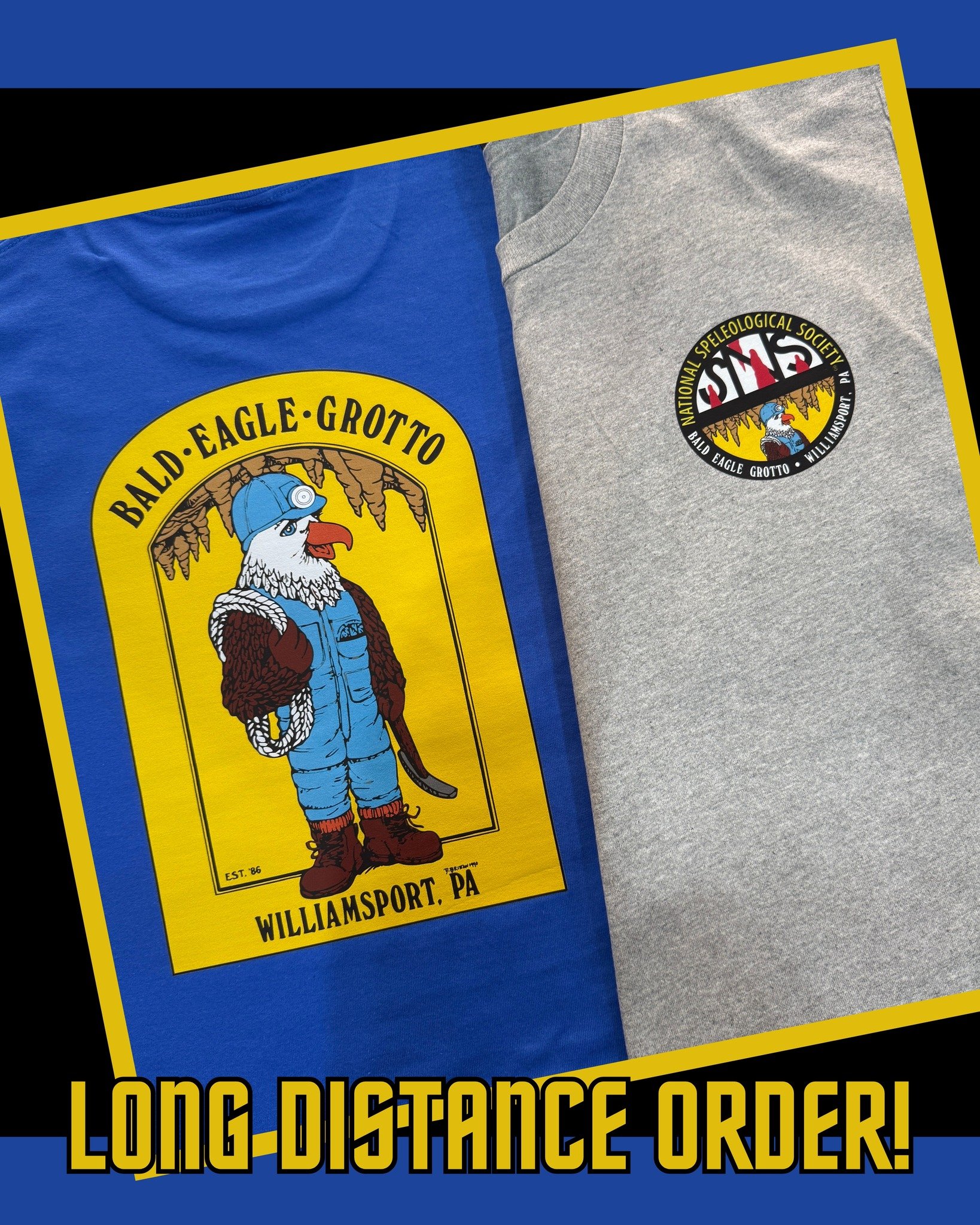 This order will be heading 495 miles north!  Pretty cool getting such a long distance order from an old friend's club in PA...hope you guys love them!  National Speleological Society