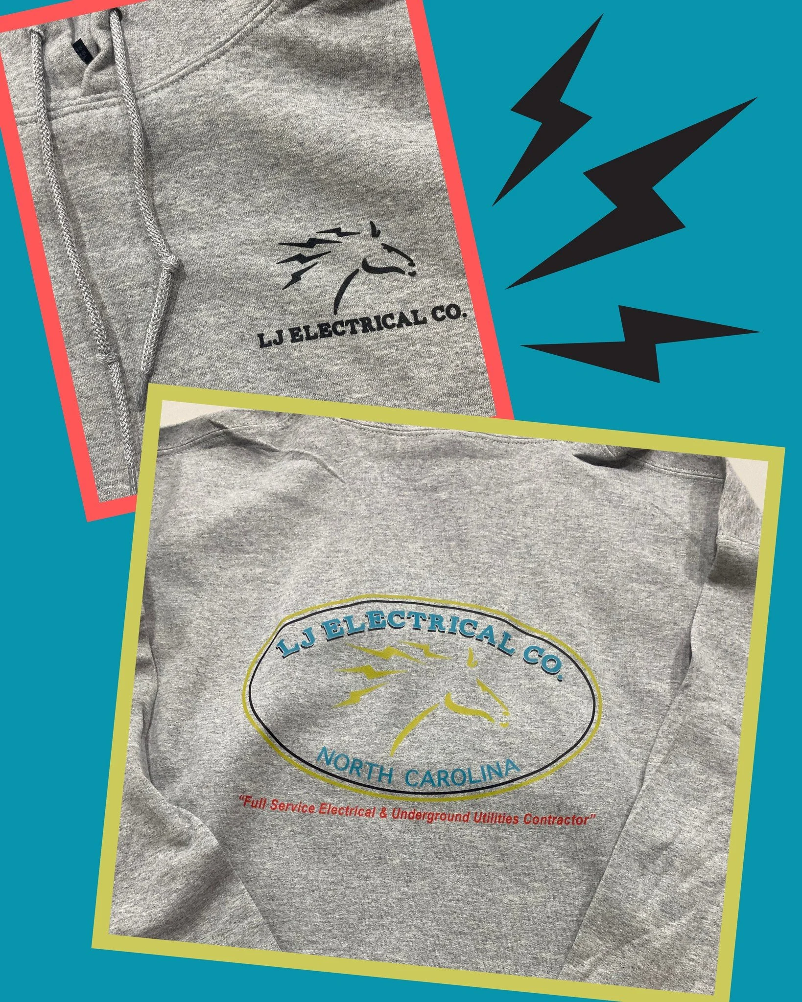 Finishing up a big order of hoodies for LJ Electrical today!  Great customers and great folks too!