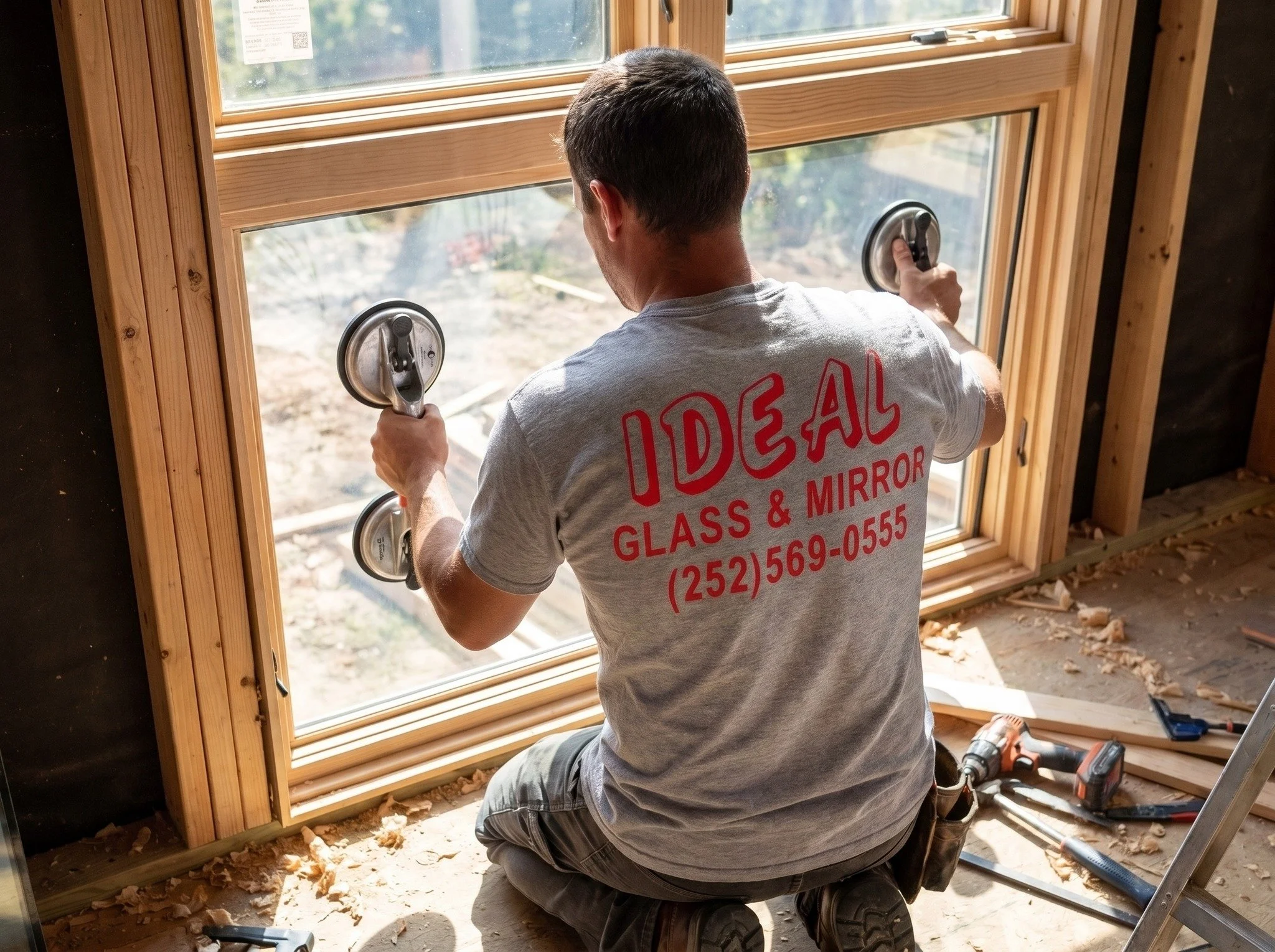 Work shirts for the fine folks at Ideal Glass &amp; Mirror.  They have helped us many times around our building, give them a call for all your glass &amp; mirror needs!

Call or email us if we can print some custom apparel for your business, brand, s