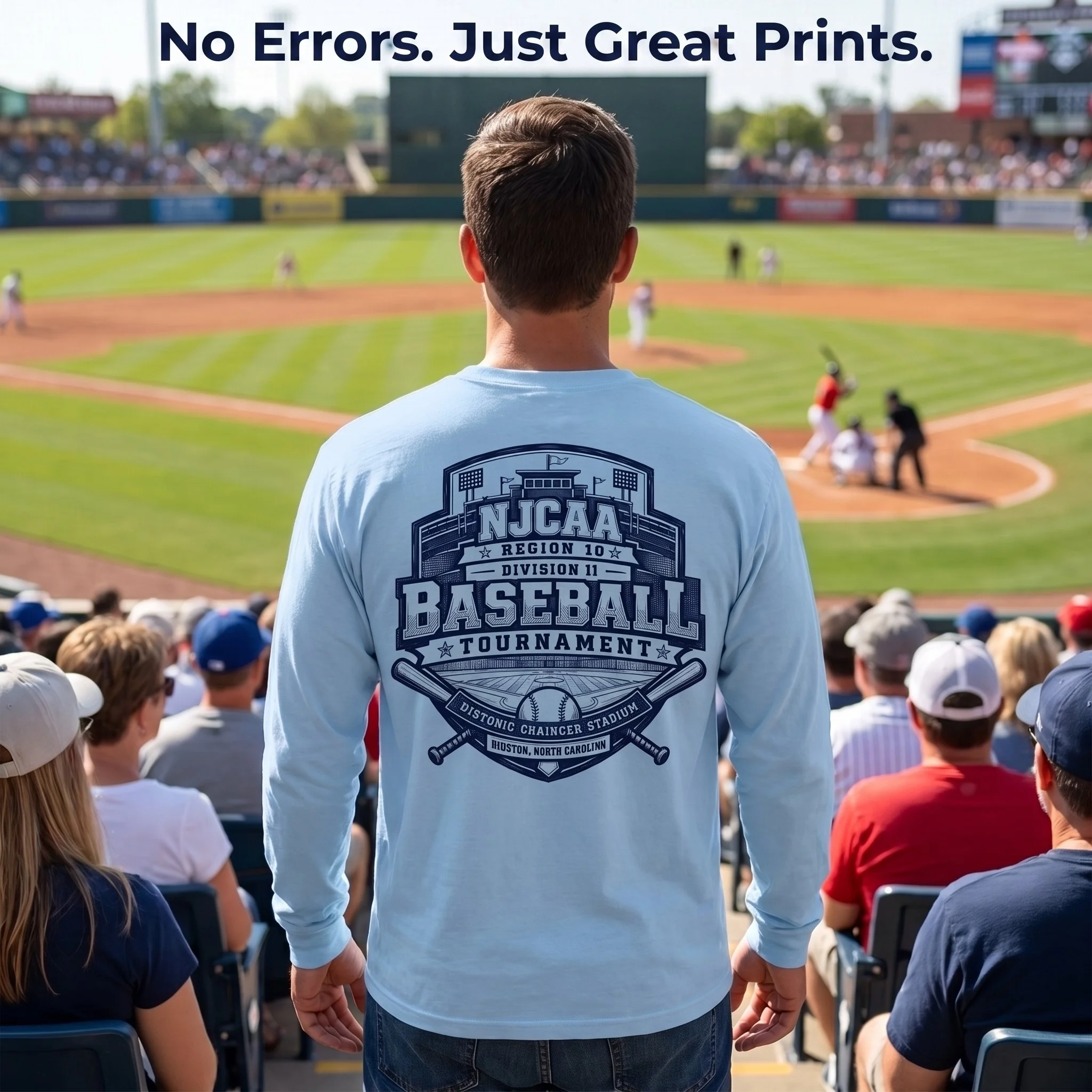 They needed a fast turnaround for the NJCAA tournament and we came through with home run! Performance long sleeve tees can keep you cool while keeping the UV rays at bay.

Call or email us if we can print some custom apparel for your brand, school, c