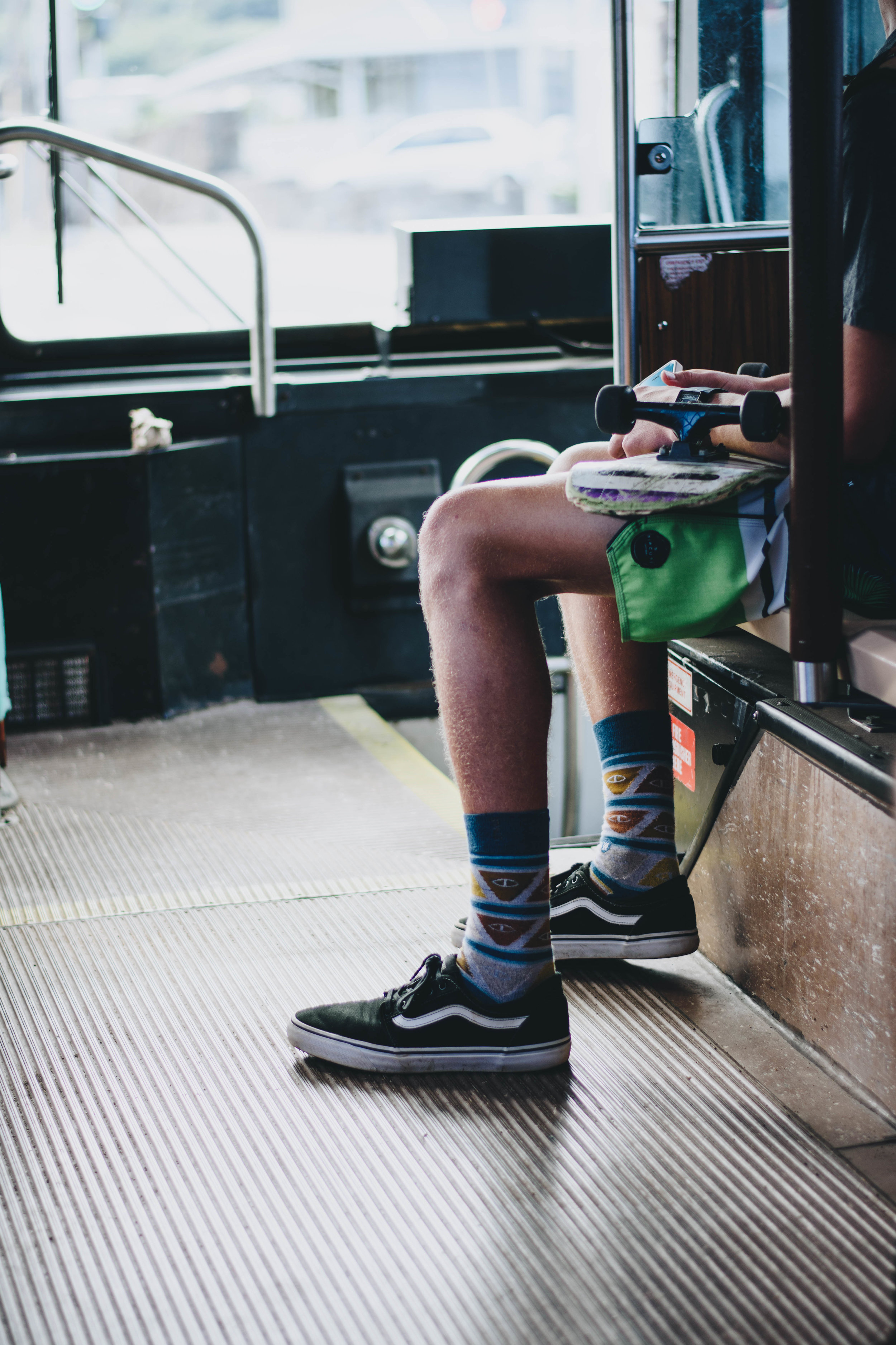 A Young Skater | A Bus on Oahu | December 13, 2016