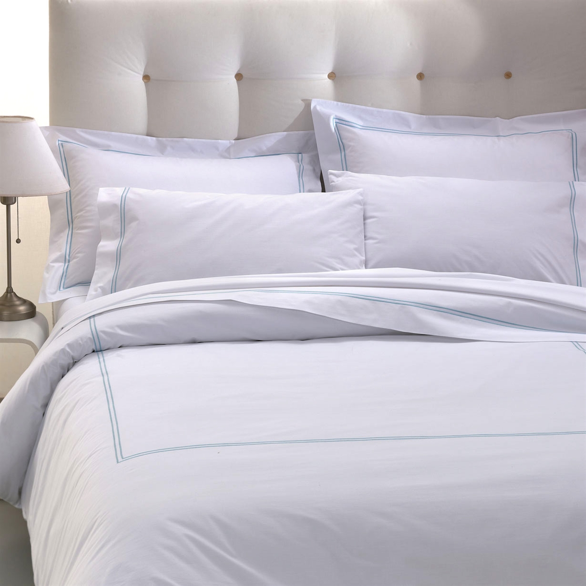 3pc Bellino Hotel Collection Italy King Duvet Cover Pillowcases Set White for sale online 