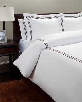 Our Plaza percale duvet sets are made of 200TC soft percale.