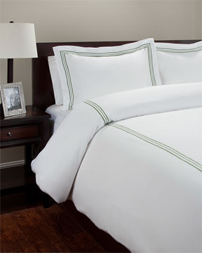 Our Plaza percale duvet sets are made of 200TC soft percale.