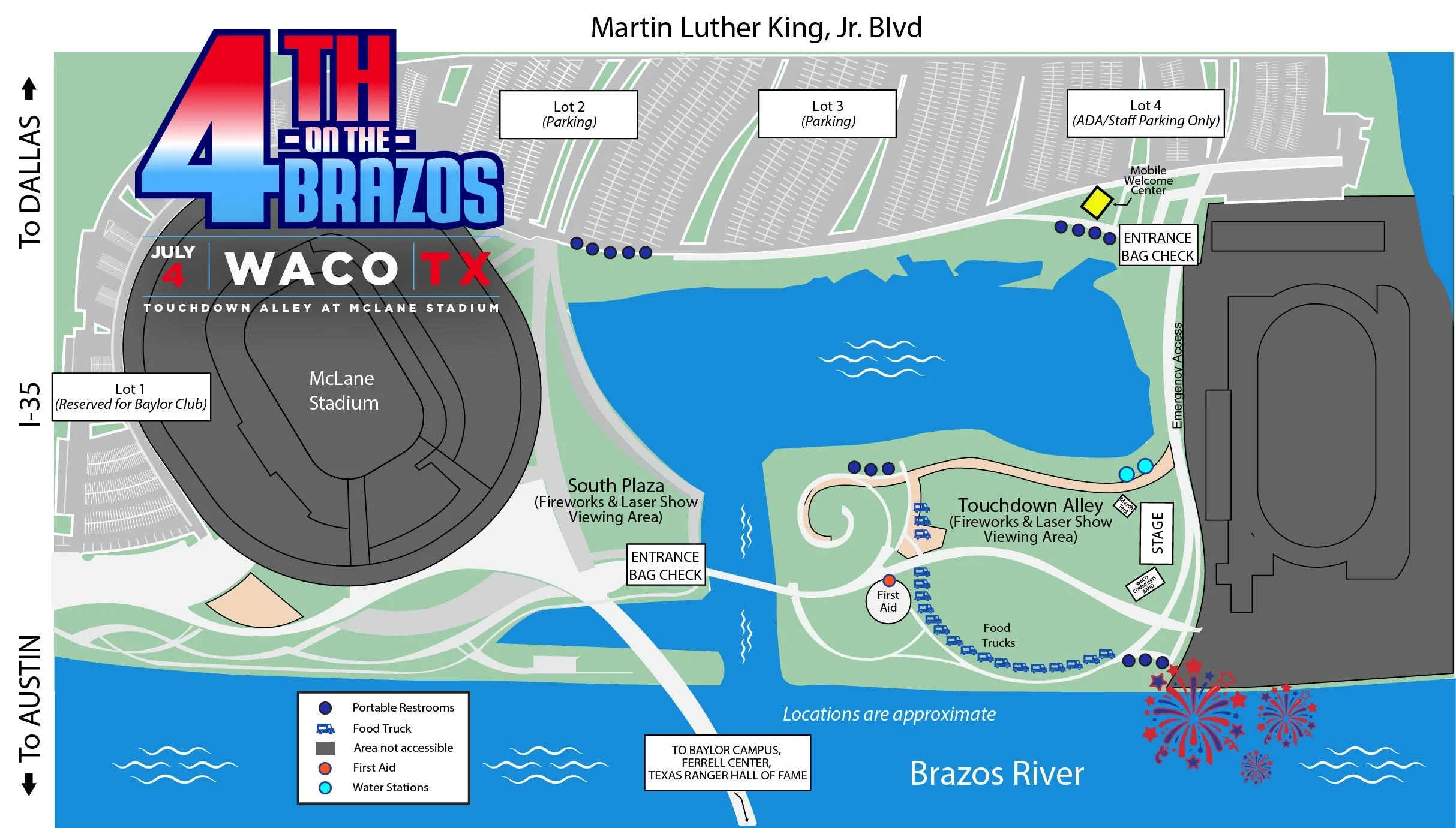 Fourth on the Brazos event map.