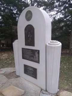 This is a side view that gives a sense of depth to the Memorial.