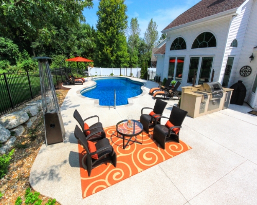 This patio furniture looks great how it is and terrible in the bottom of your pool. Keep it secure during inclement weather.