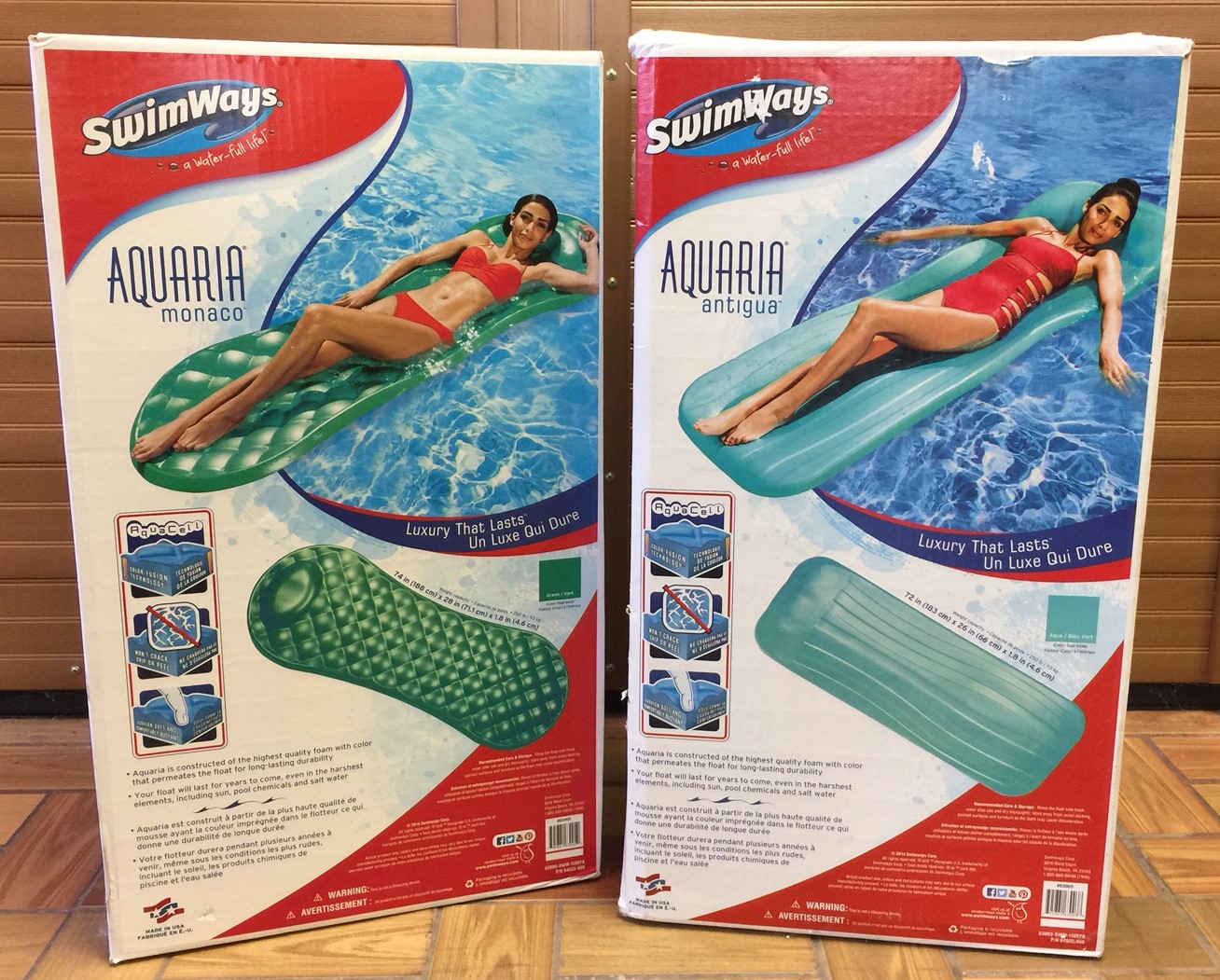 Neoprene floats (above) will last for several years but do cost more than just about any float on the market. Air mattress floats (right) are great ideas for stocking stuffers as they aren't too much of a monetary investment.