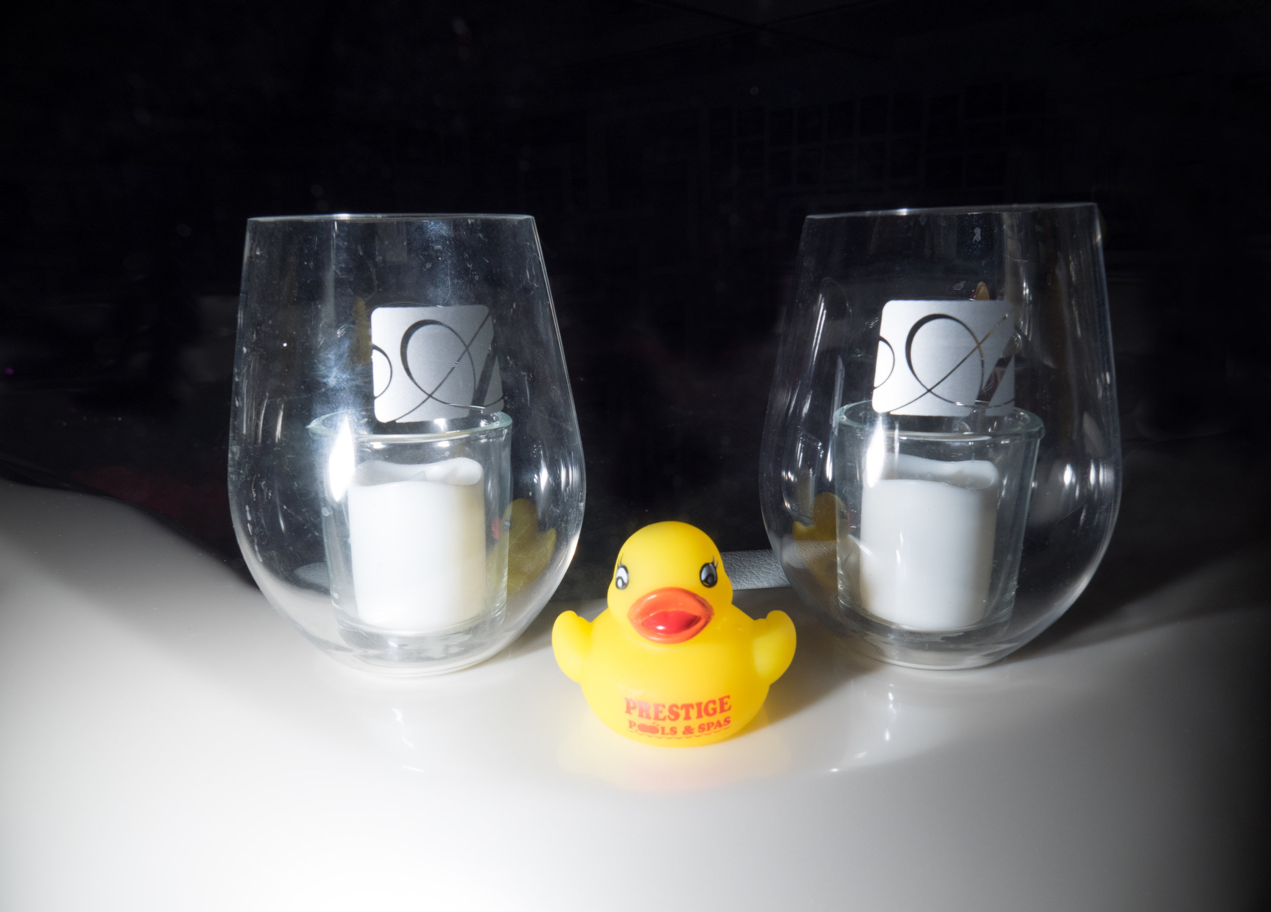 A rubber ducky enjoying a few glasses of wine on a South Seas Spa (above) and a picturesque setting of a South Seas Spa in our showroom (right). Stop by our location to check out pricing and options, along with ideas for installing a hot tub in your backyard today.