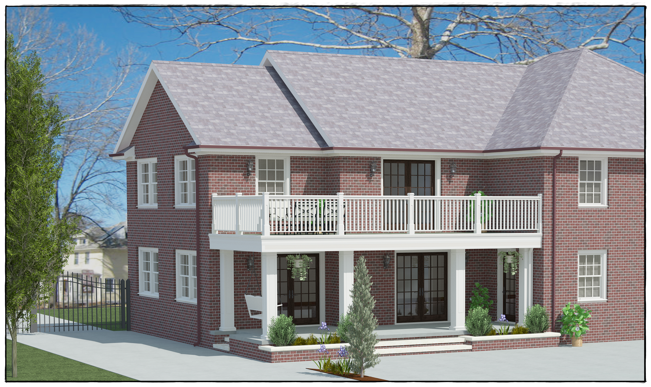 Historical Home Portico | Design Rendering