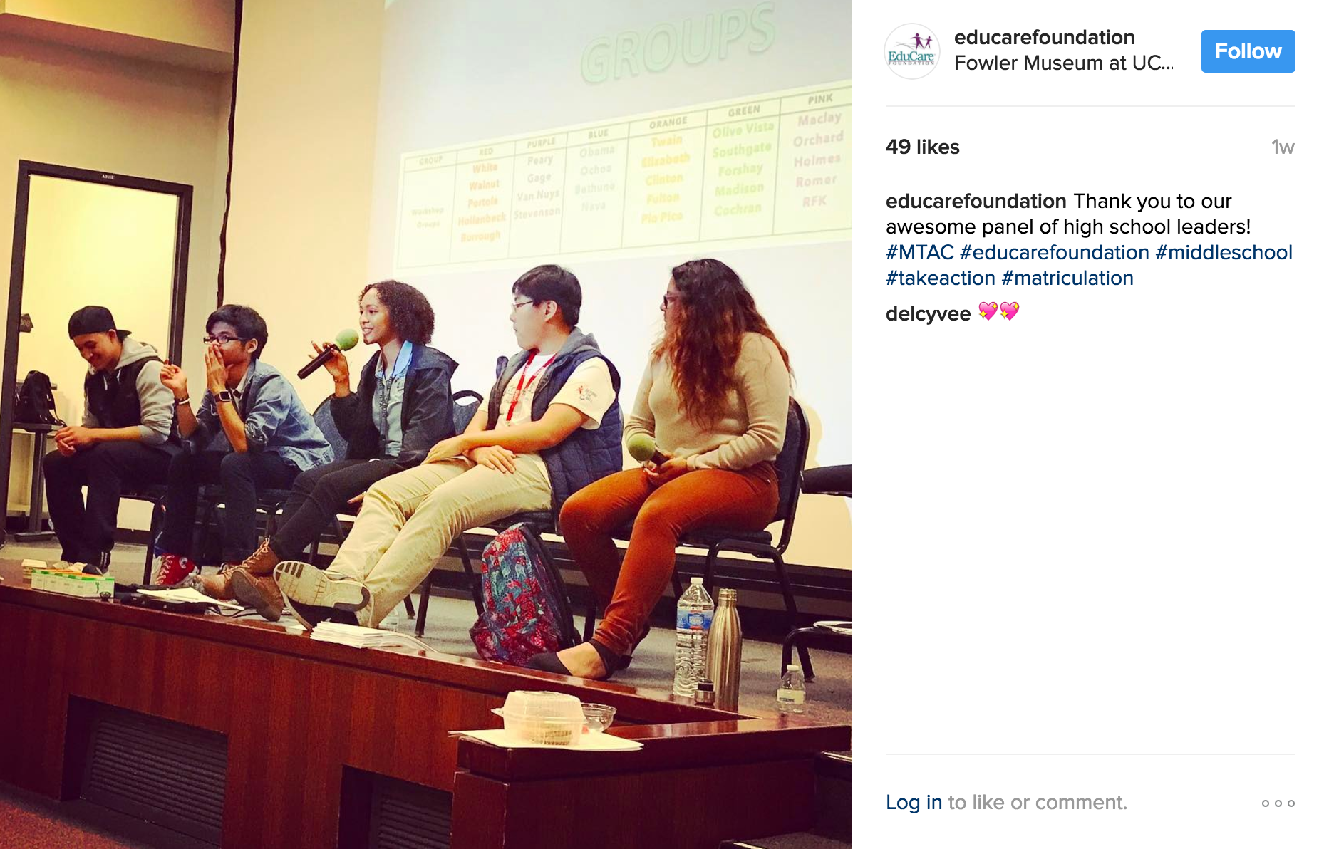 EduCare Student Leader, Naomi, from Sylmar High School answers our Middle School Take Action (M-TAC) kids' questions about high school, college, and life.