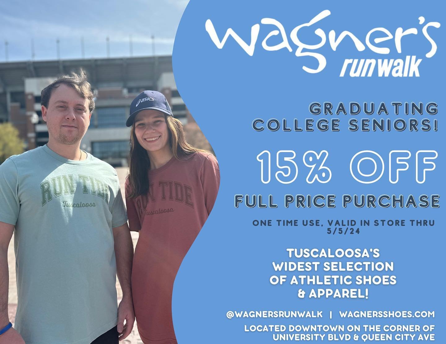 👨&zwj;🎓 ‼️ Graduating College Seniors!

🛍️ Redeem 15% off your full price purchase in store now through Sunday, 5/5!

📱 It&rsquo;a easy! Come in store and show this image and redeem!

Get the graduation present you REALLY want&mdash; your favorit