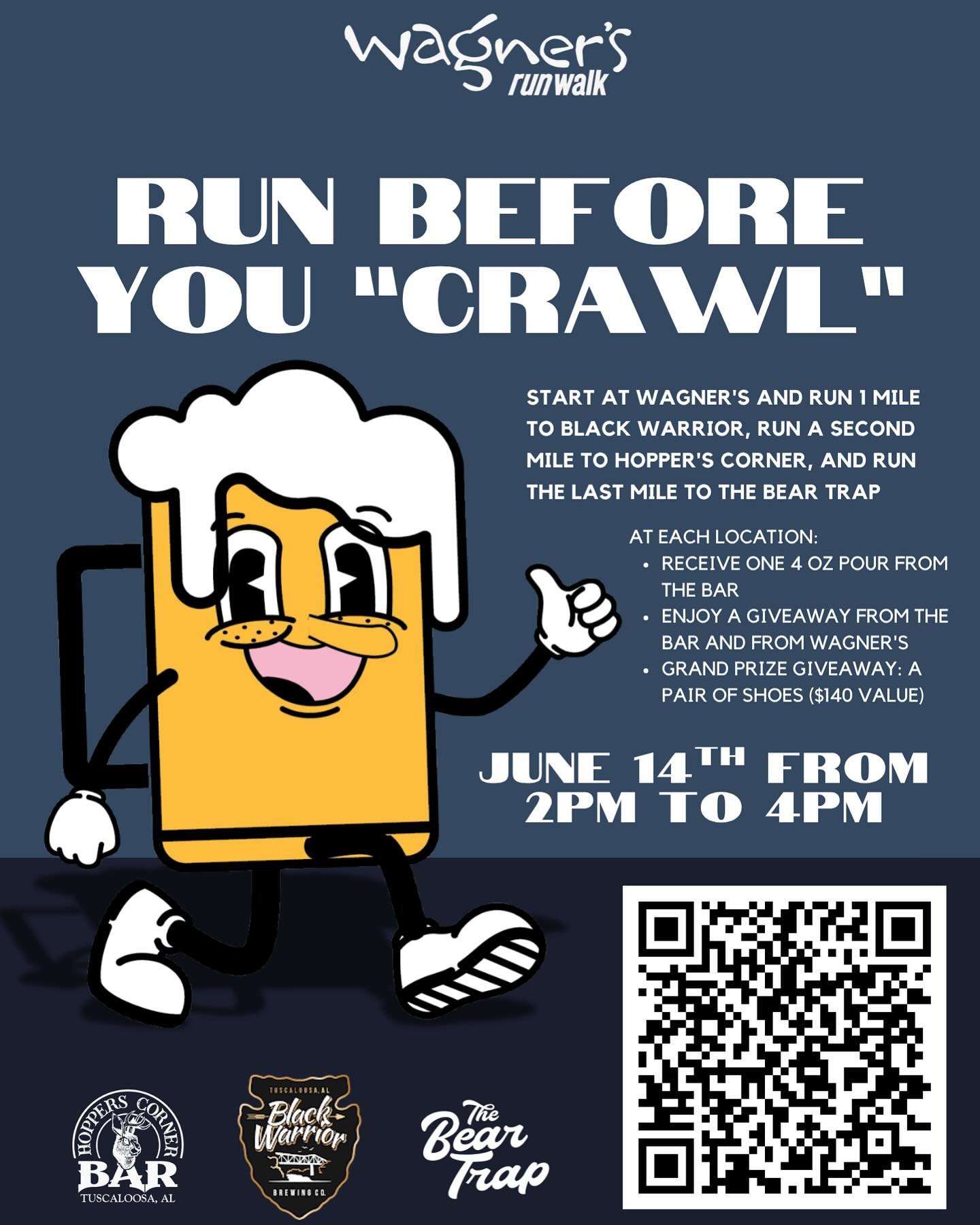 🍻 🏃🏼 Kick off the summer with Wagner&rsquo;s Annual &ldquo;Run Before you Crawl&rdquo; bar crawl event this Saturday June 14 at 2pm!

🏃🏾&zwj;♂️ Meet at Wagner&rsquo;s RunWalk (420 Queen City Ave) and then run or walk 3 miles together to make a p