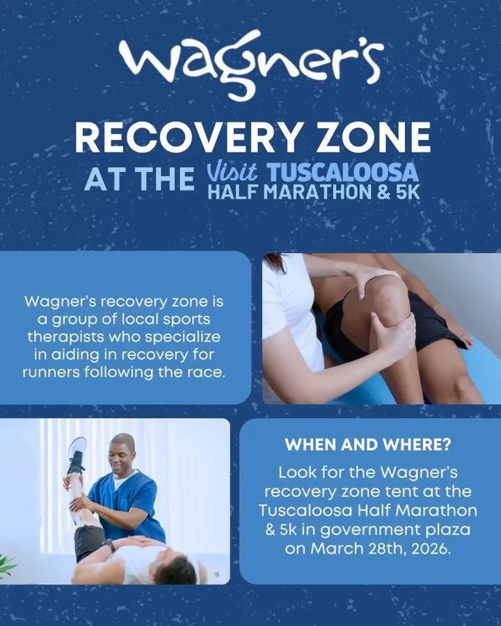 🙆&zwj;♀️ It&rsquo;s BACK and better than ever&mdash;Wagner&rsquo;s Recovery Zone at the Visit Tuscaloosa Half Marathon &amp; 5K this Saturday, March 28!

🏃🏼 We want you feeling your absolute best during the race and after you cross that finish lin