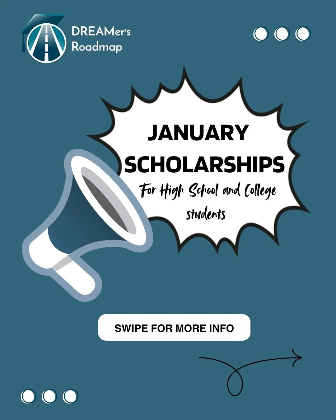 Education is something no one can ever take away from you and that&rsquo;s your power.
Make this year YOUR year.
Here are 3 scholarships you can apply this month to help you get closer to your goals.
Explore many more in our app, your roadmap to succ