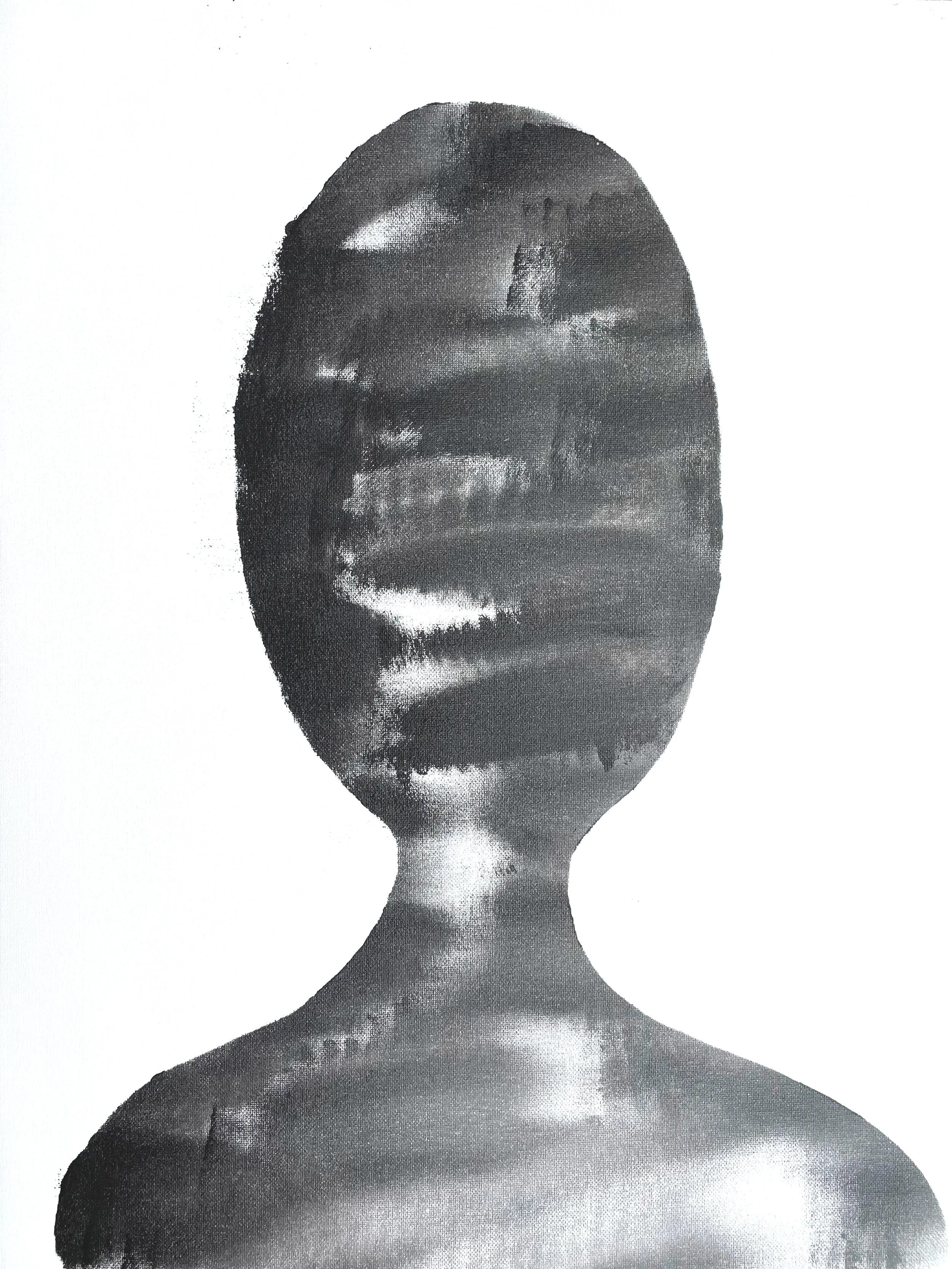 Under the Clouds 19, acrylic on unstretched canvas, 18 x 24"