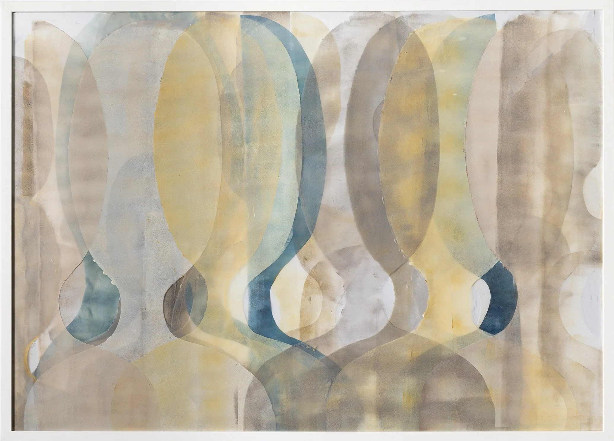 Fading in Lightness, acrylic on Grafix Dura-Lar clear acetate sheets, framed, 40 x 45" (Alma Gallery)