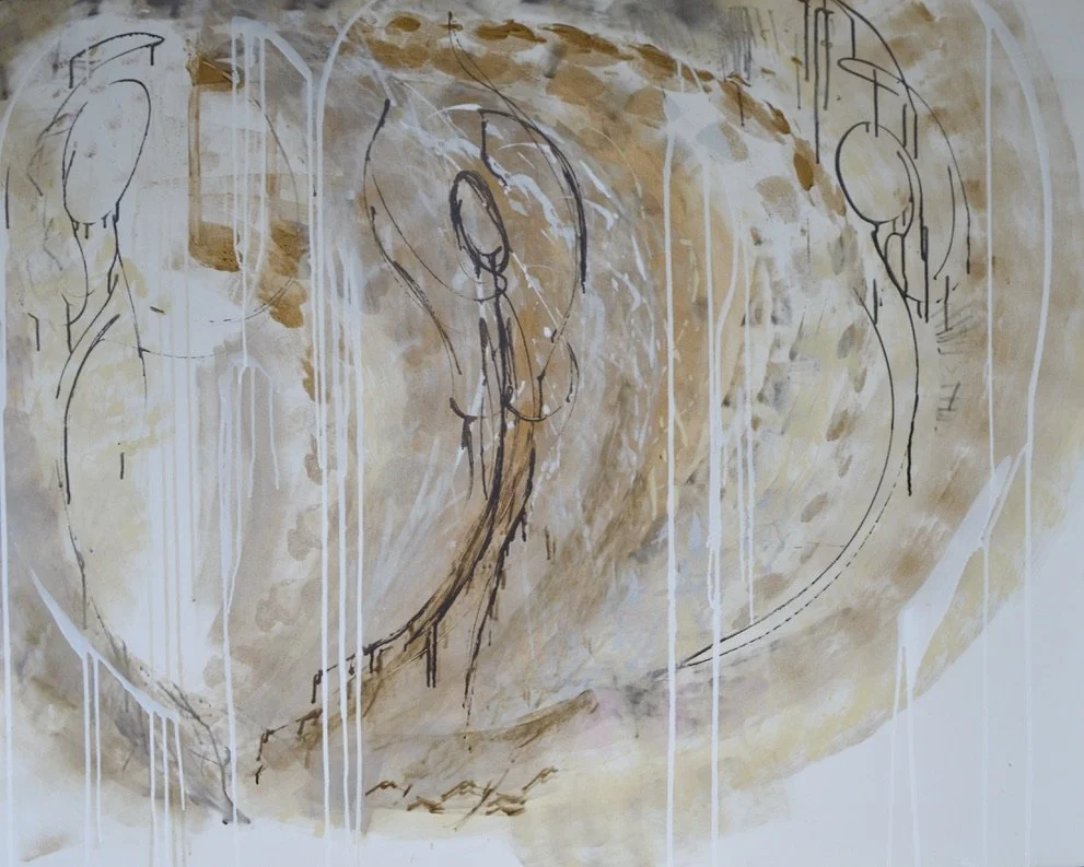 Still Here, mixed media on canvas
48 x 60" 2020, (available for exhibition and acquisition)
