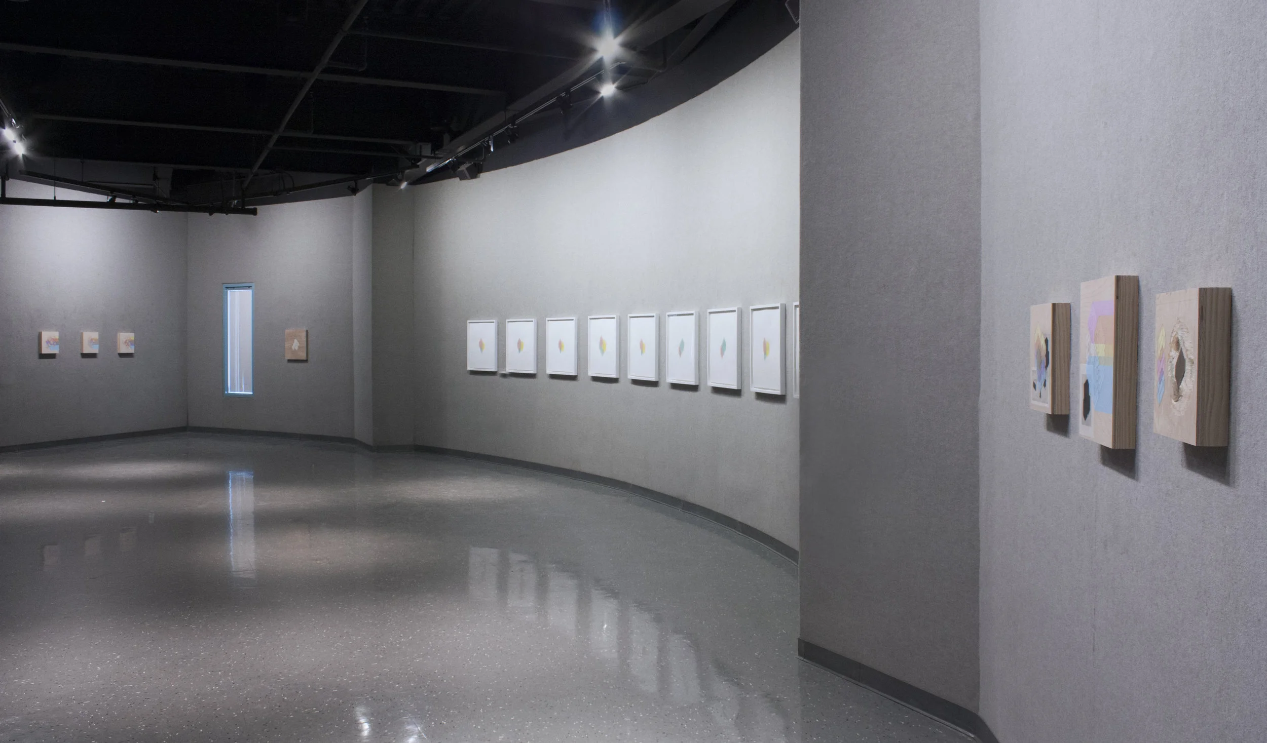 (l-r) Labyrinth Triptych, 2005-2006, Structural Vocabulary, Slabs and Planes Triptych