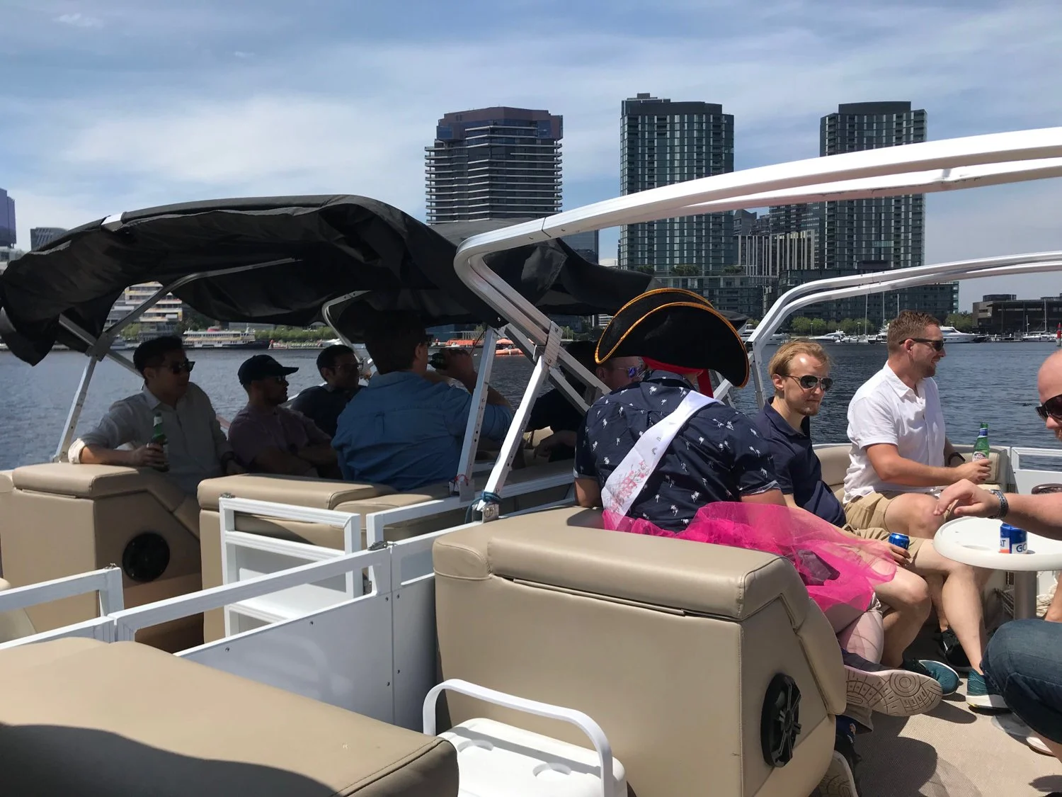 Party Boat Melbourne for up to 22 people on Spaceship Pontoon — Boat