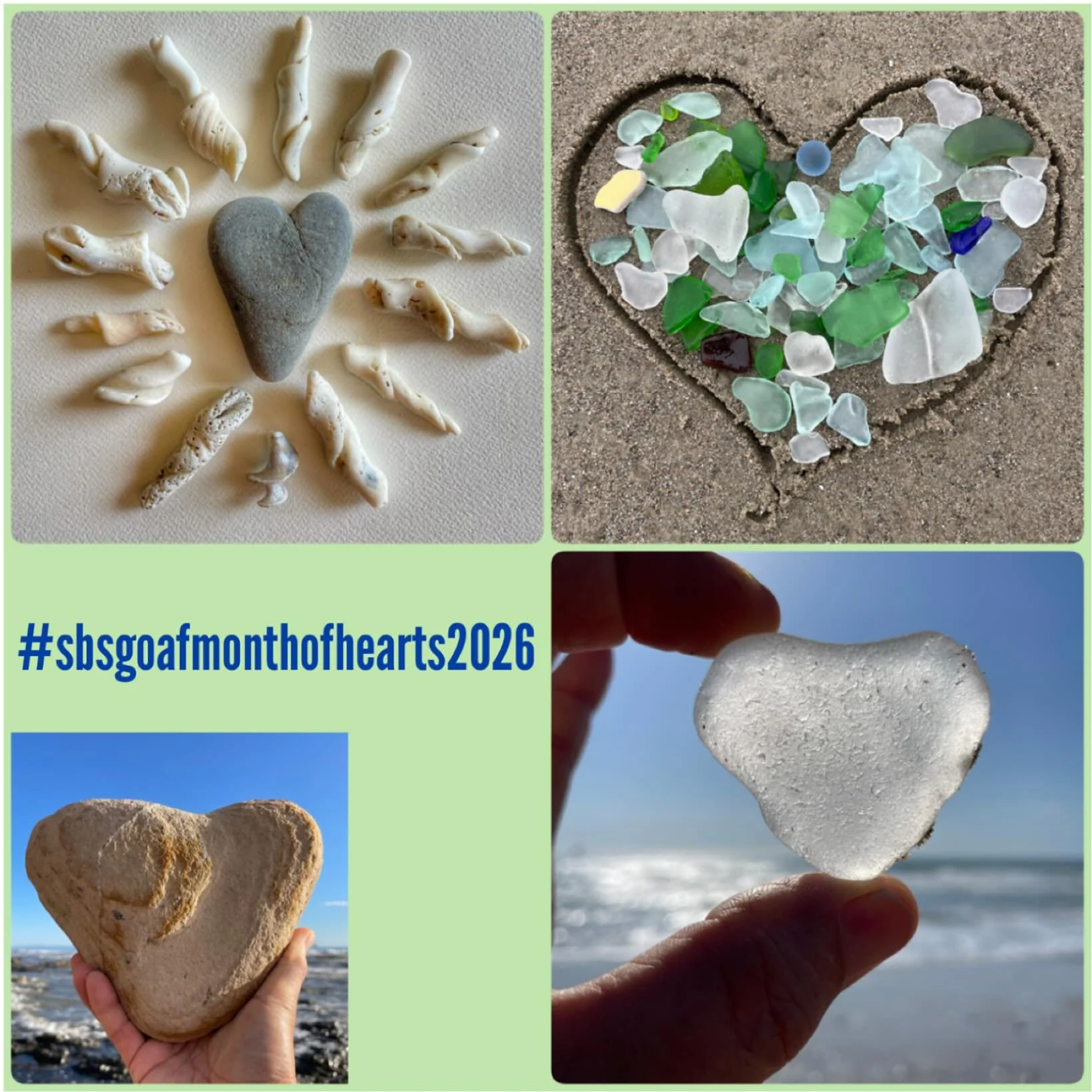 It&rsquo;s time to play with us again for another year of #sbsgoafmonthofhearts2026

Start filling those squares with hearts as we spread the love all over the world 🩵

Please be sure to use new beach found heart images that you took from 2025 till 