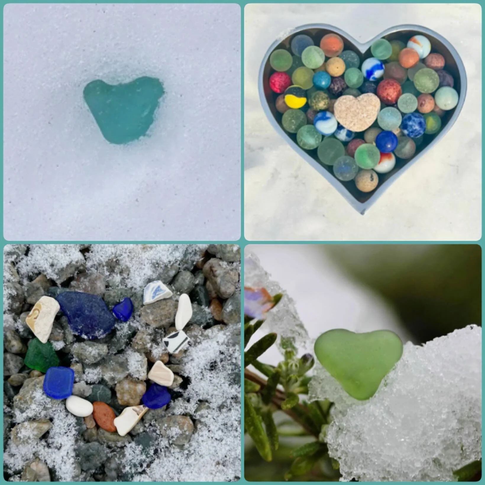 Snowy beachy hearts for a perfect addition to Month of Hearts!

If you want to sneak in some last minute hearts, please tag us @santabarbaraseaglassfestival and use #sbsgoafmonthofhearts2026 

Thanks for spreading the love🫶🏽🌊🩵