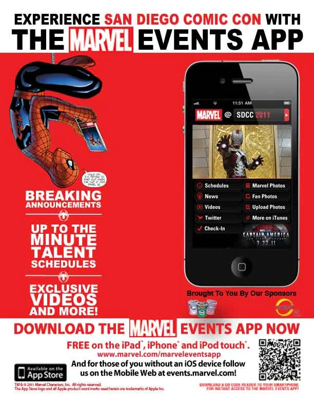 Advertisement for Marvel Comics App.