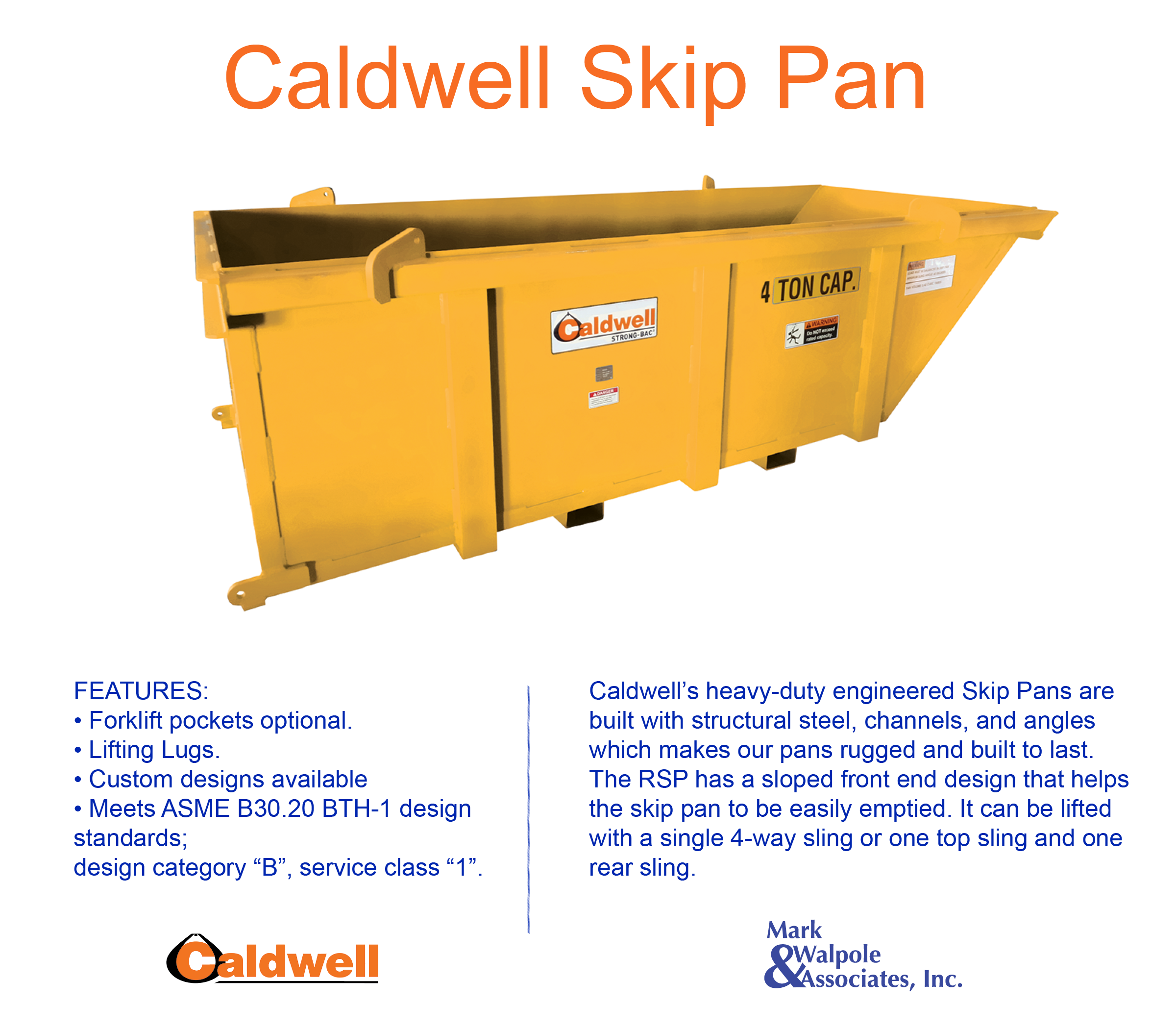 caldwell gallery solutions for rigging and lifting skip pan design