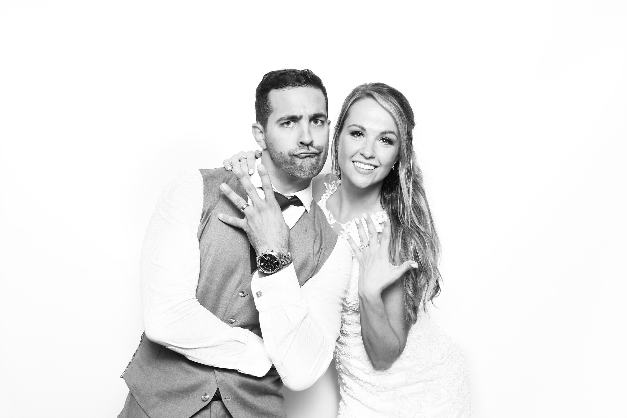 Classy Black and White Photo Booth at Harding Waterfront Estate