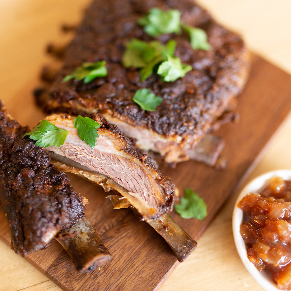 BBQ Lamb Ribs with Spicy Tomato Chutney | Crunch Preserves, Margaret River Region