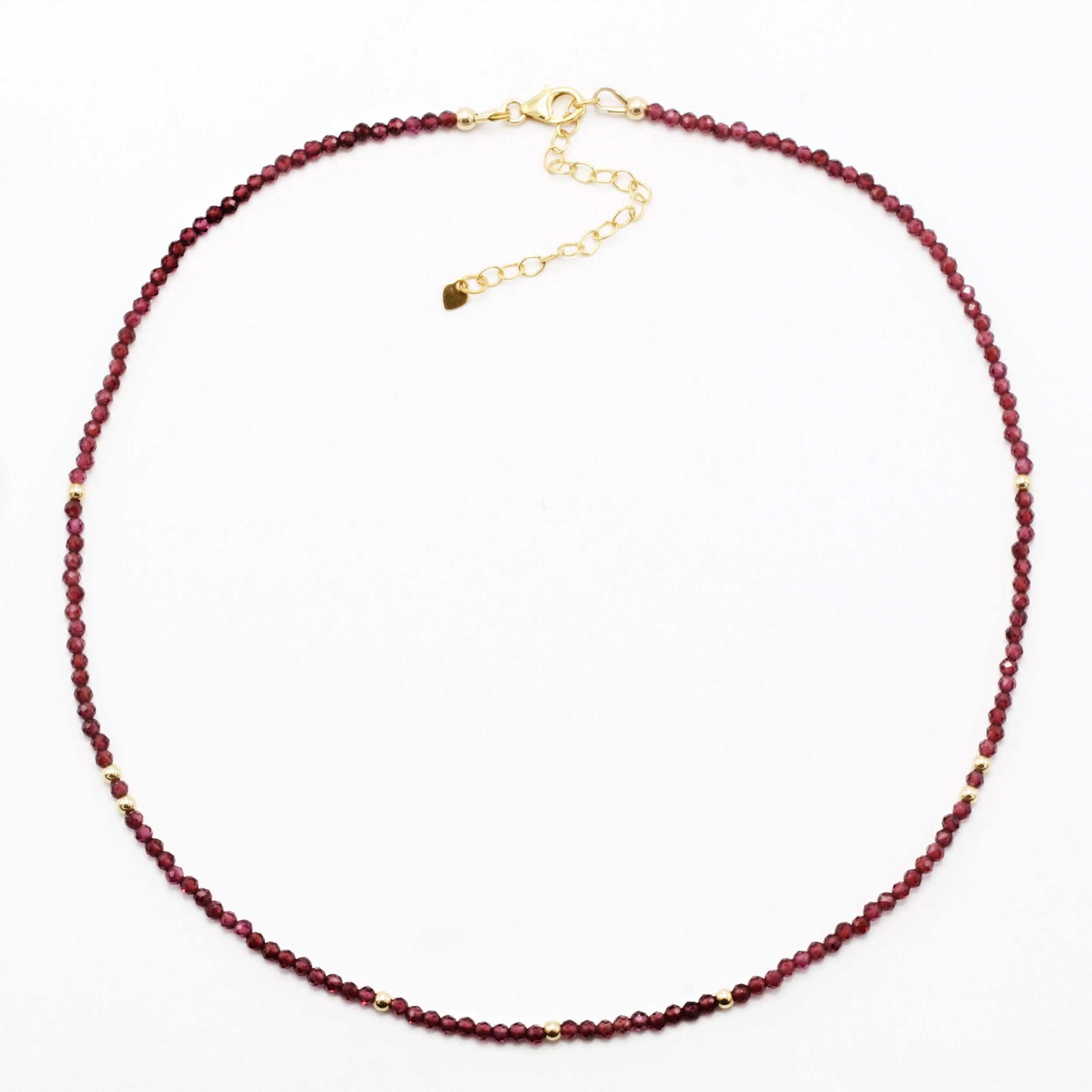 Tiny Gemstone Necklace-Maroon .JPG