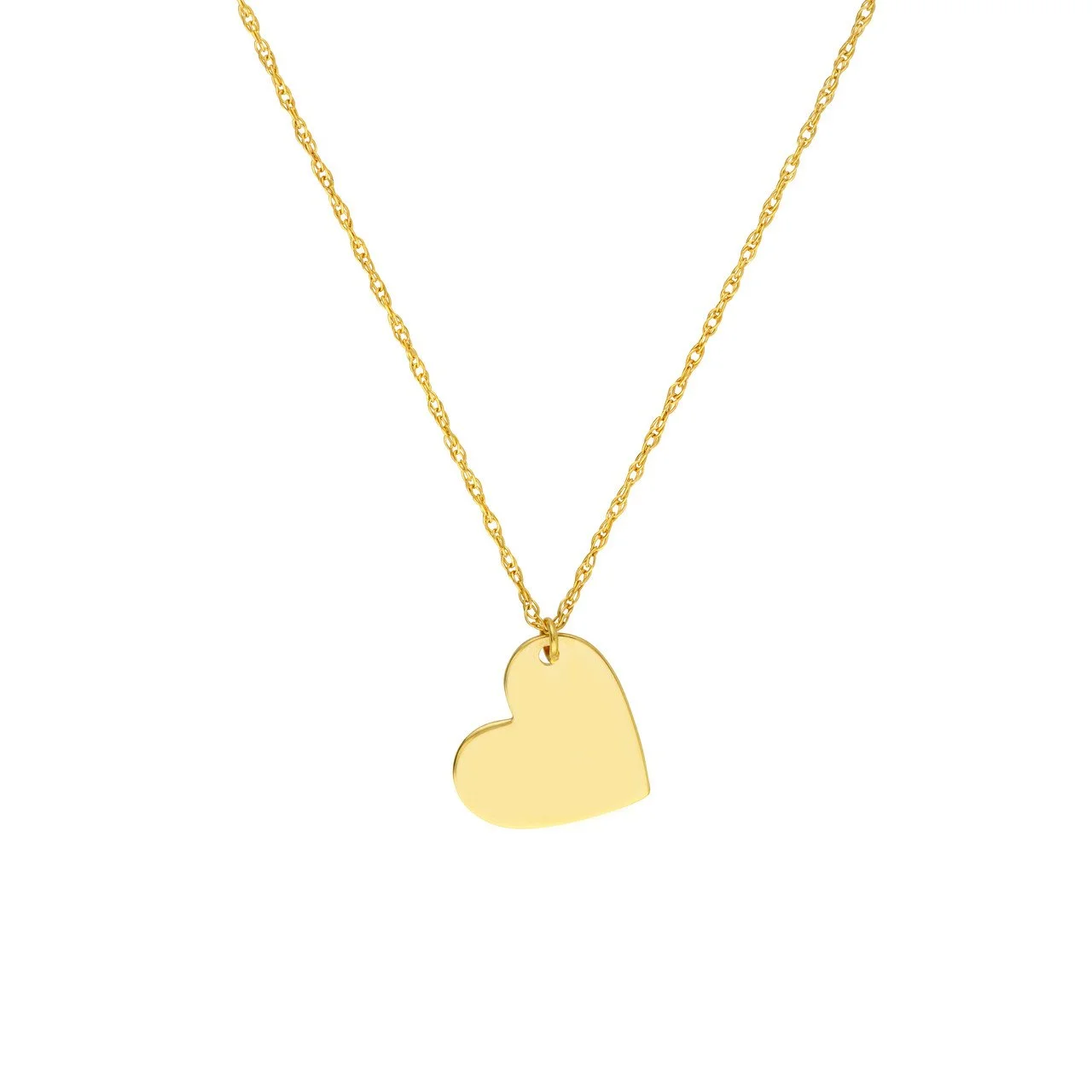 14k Engravable Heart Necklace