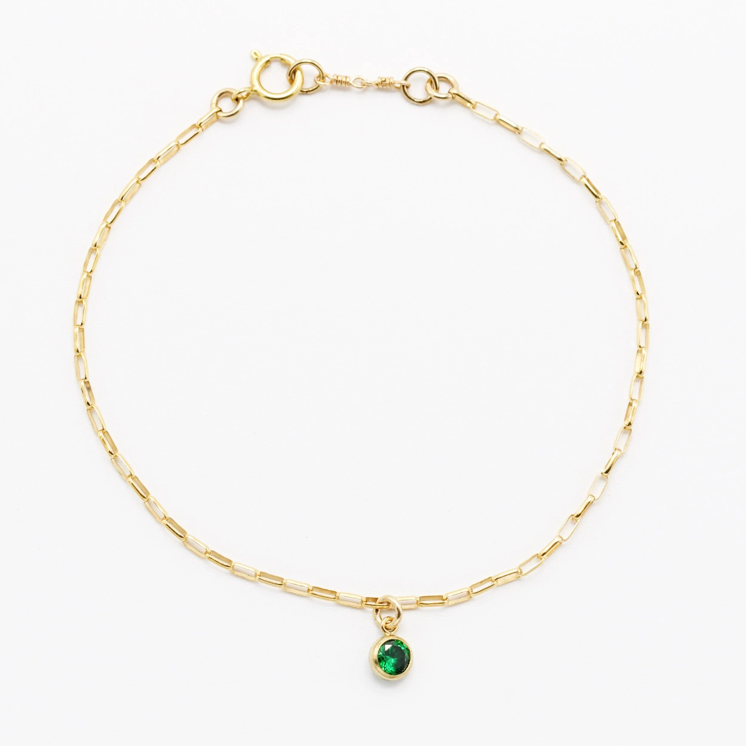 Barely There Charm Bracelet - Emerald Green