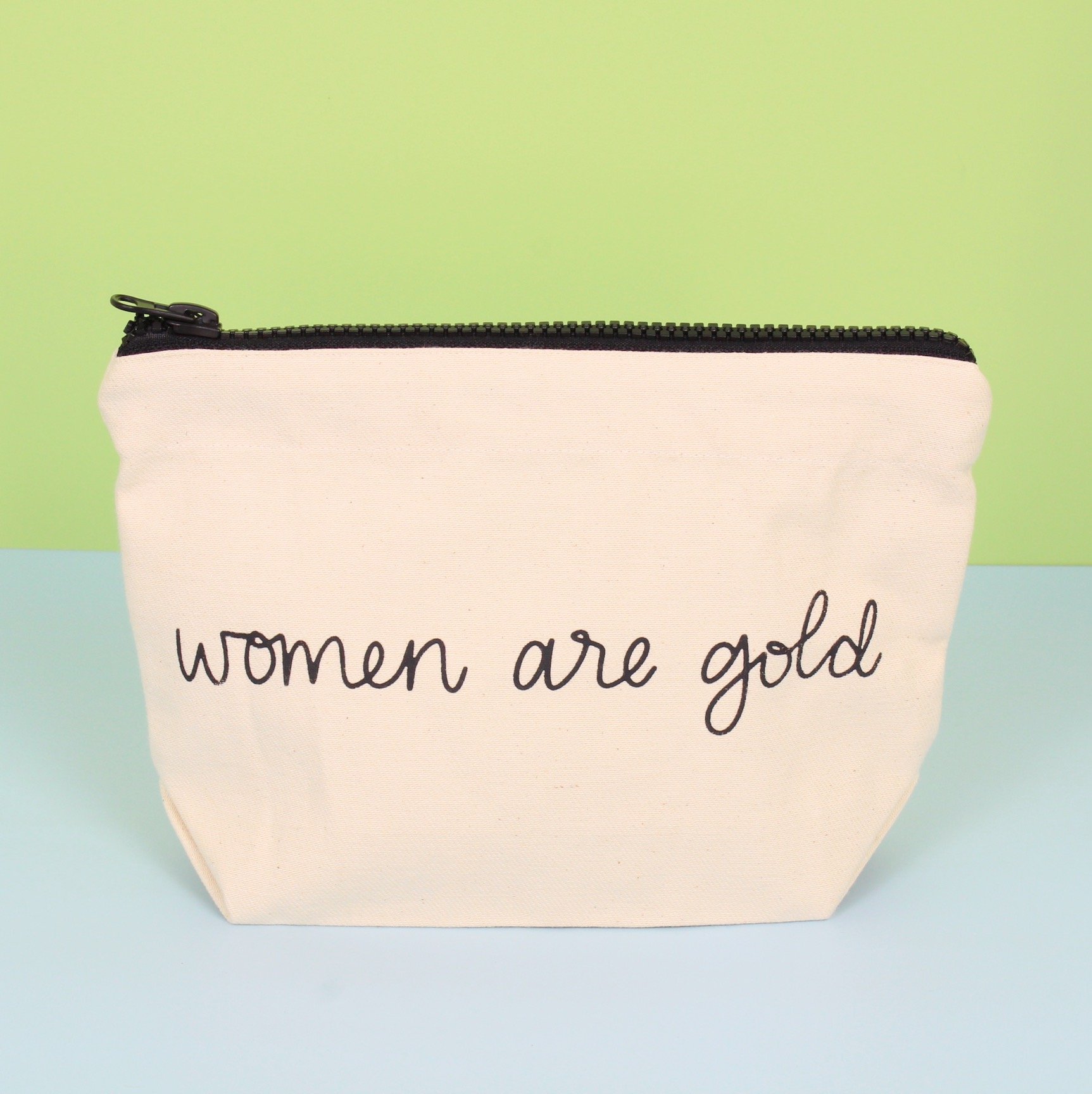 Women are Gold Makeup Bag - Cream